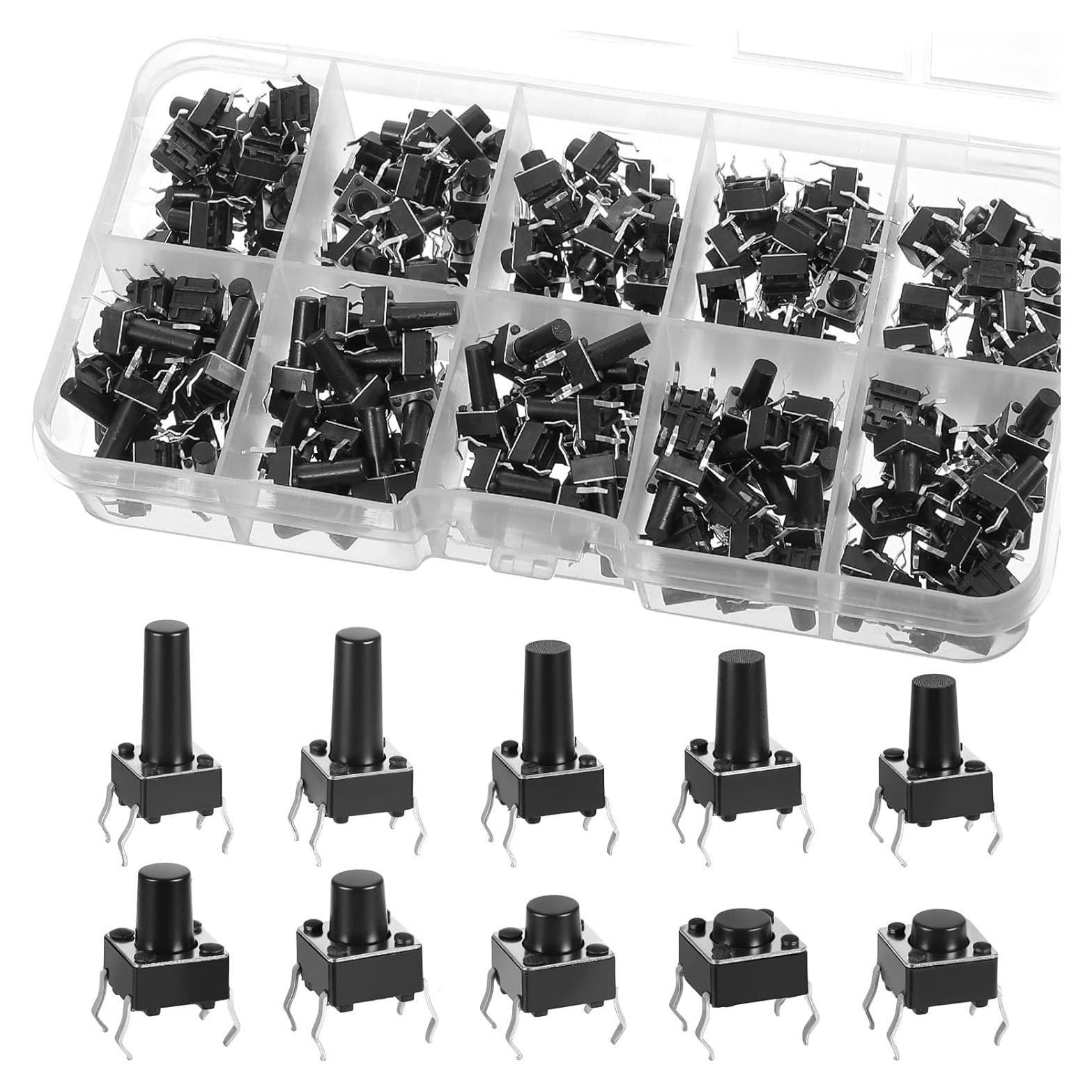 200 Interruptores Táctiles Micro Momentáneos 4 Pines 6x6mm QfwdfcTrenz