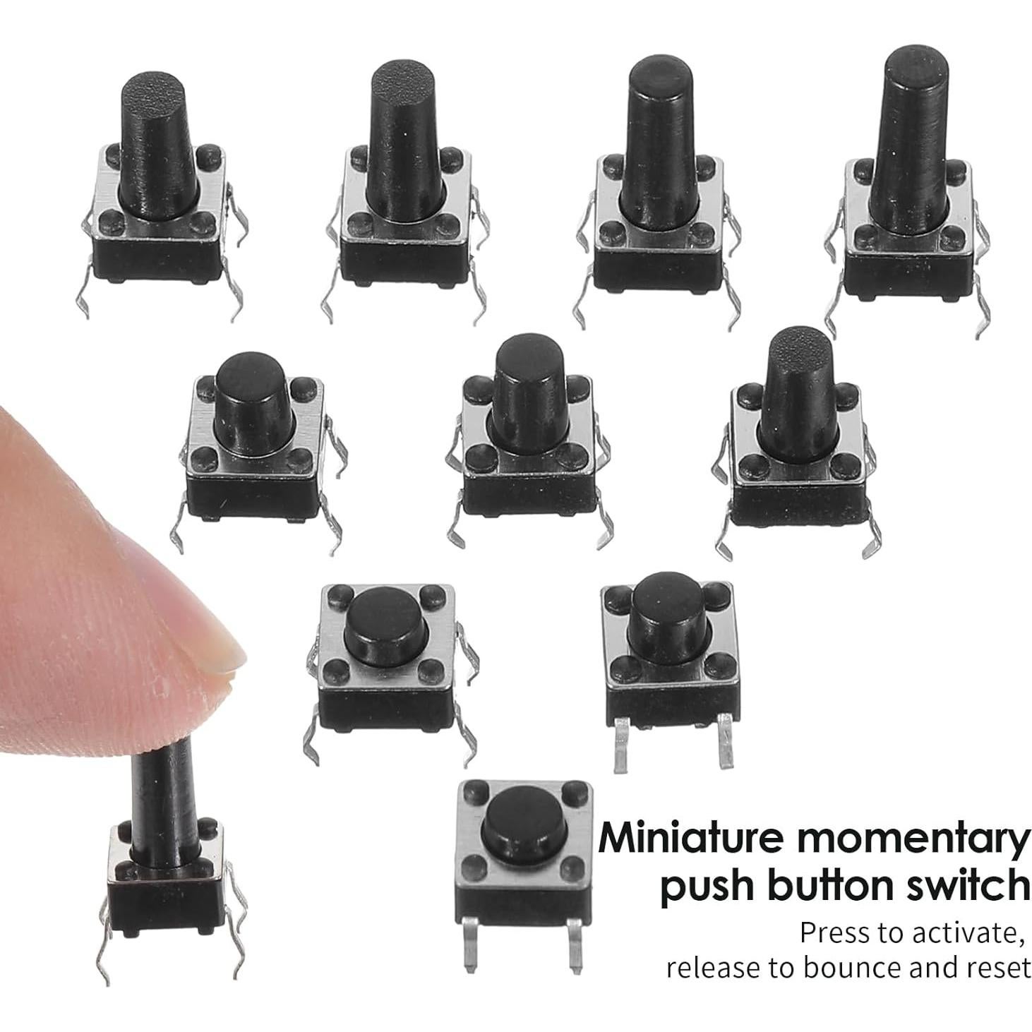 200 Interruptores Táctiles Micro Momentáneos 4 Pines 6x6mm QfwdfcTrenz