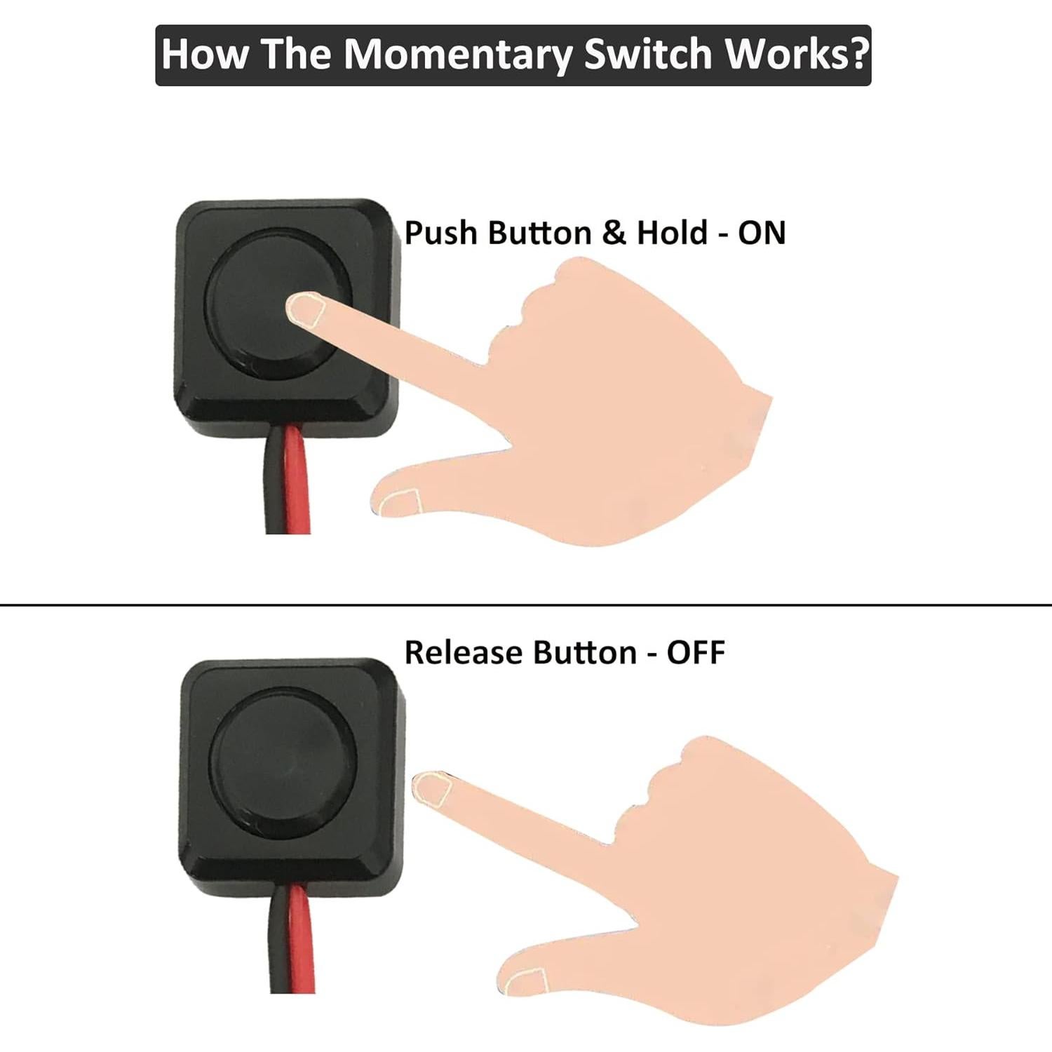 Interruptor Momentáneo CARSANBO CYL 12V 24V Preconectado 20cm