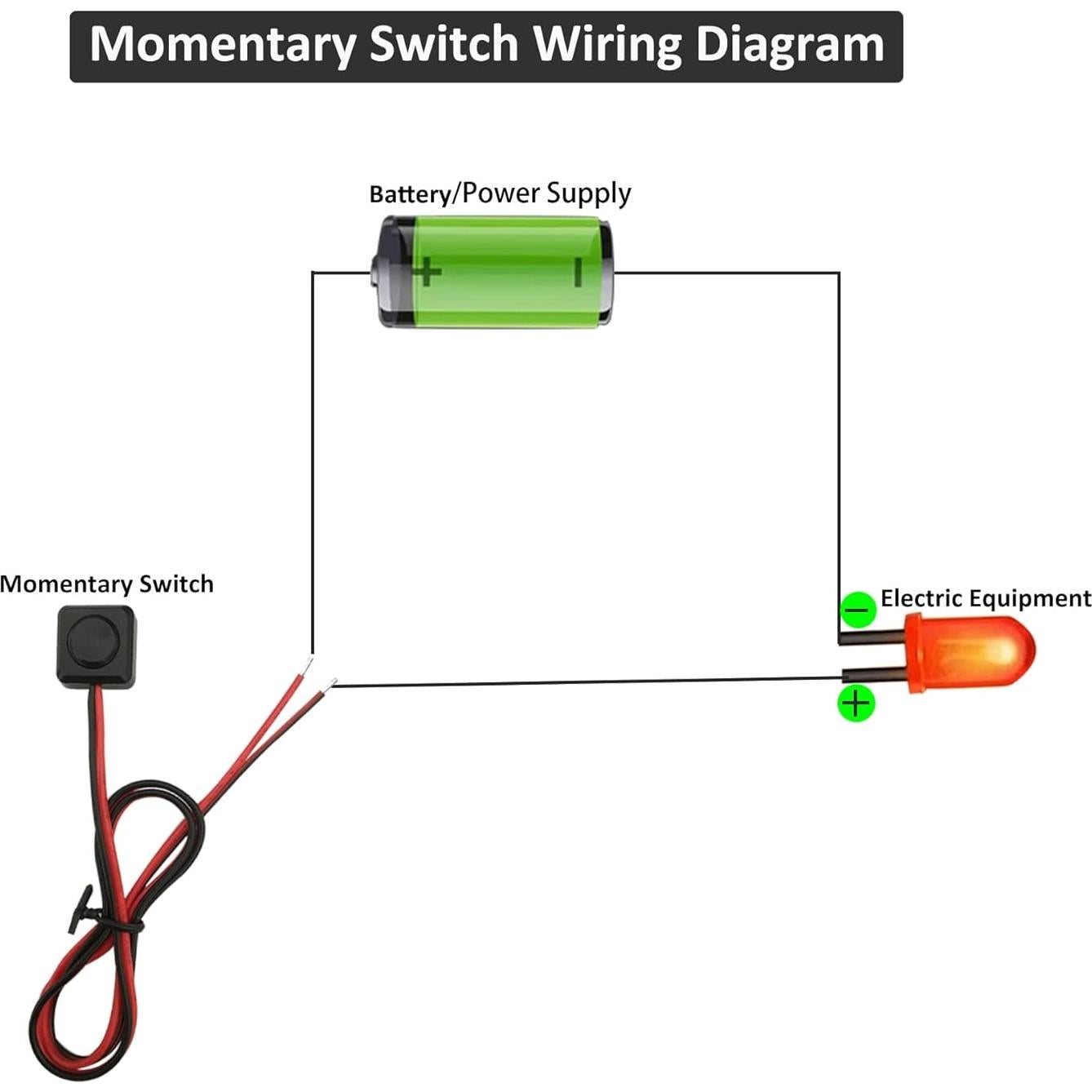 Interruptor Momentáneo CARSANBO CYL 12V 24V Preconectado 20cm