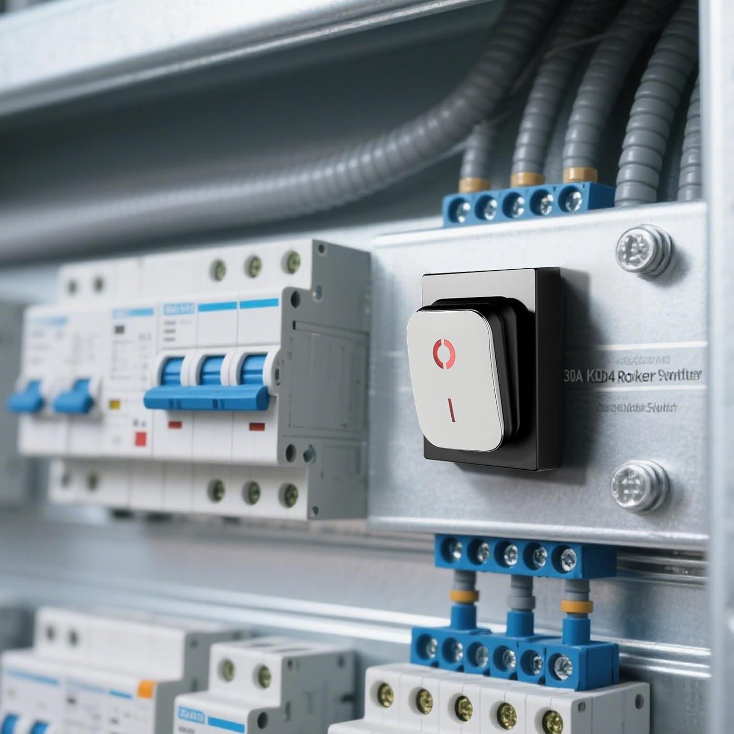 Interruptor de Palanca FILN KCD4 DPST 30A IP67 Rojo 110-220V