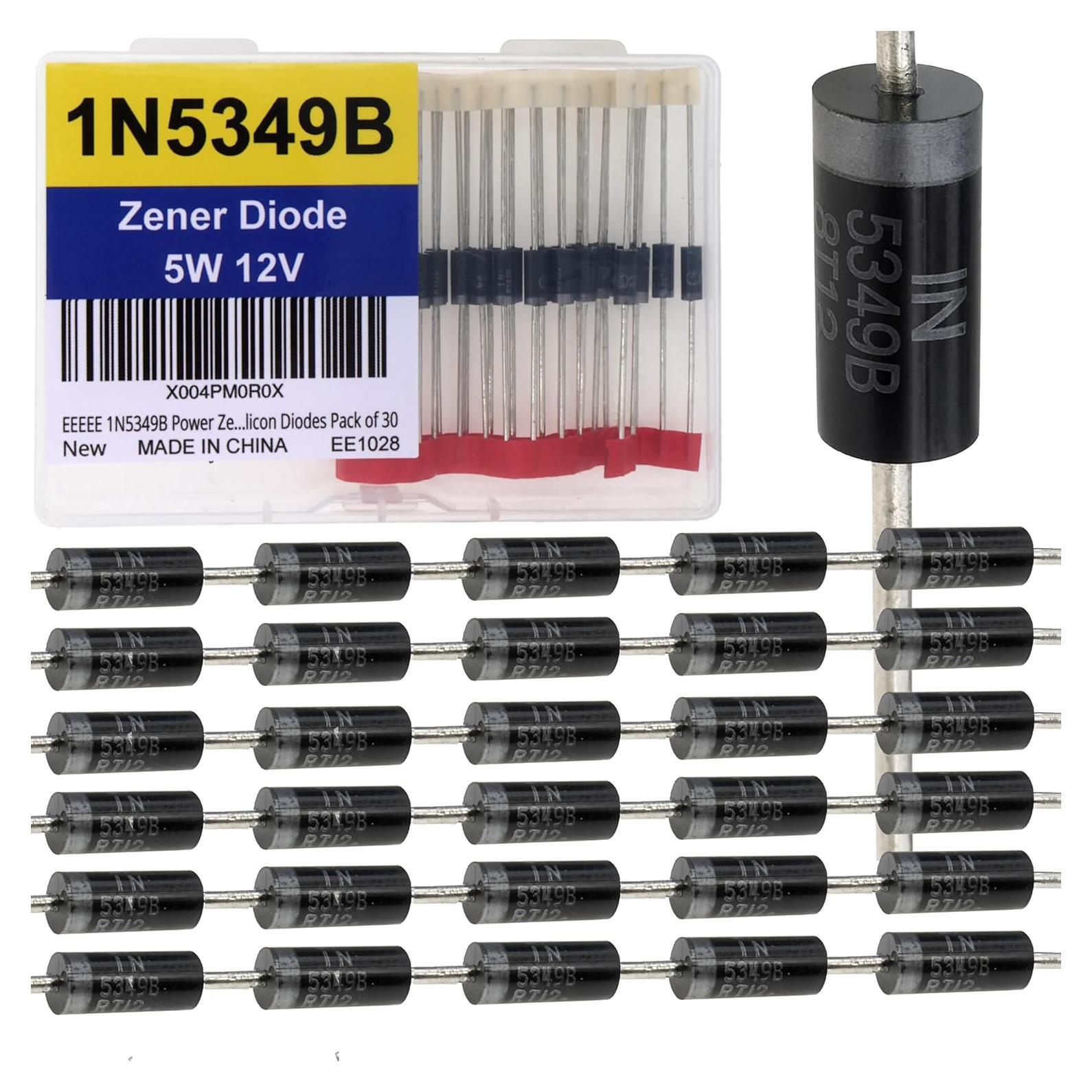 Diodo Zener 1N5349B 12V 5W 30pcs - Regulación de Voltaje