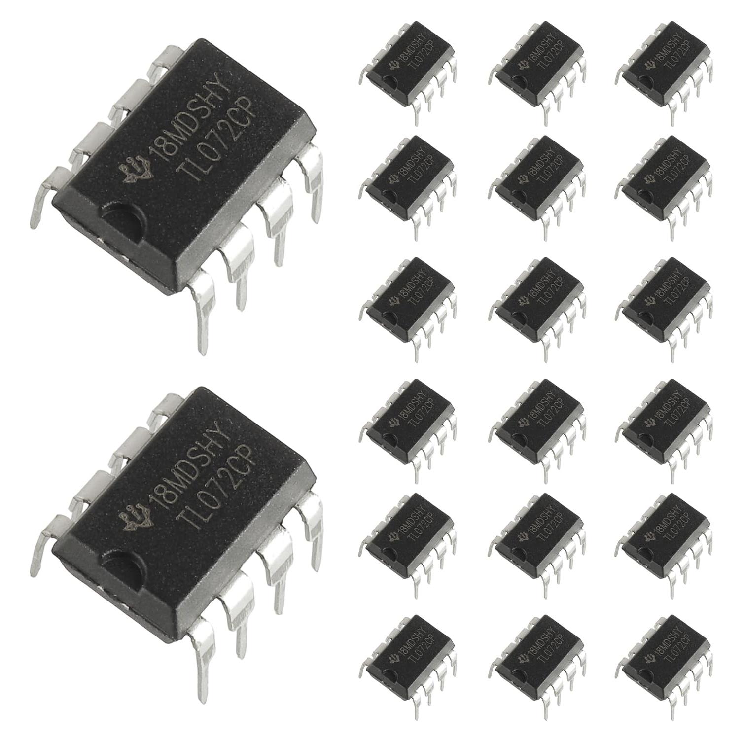 Amplificadores Operacionales BOJACK TL072 JFET Duales DIP8 - Paquete de 20