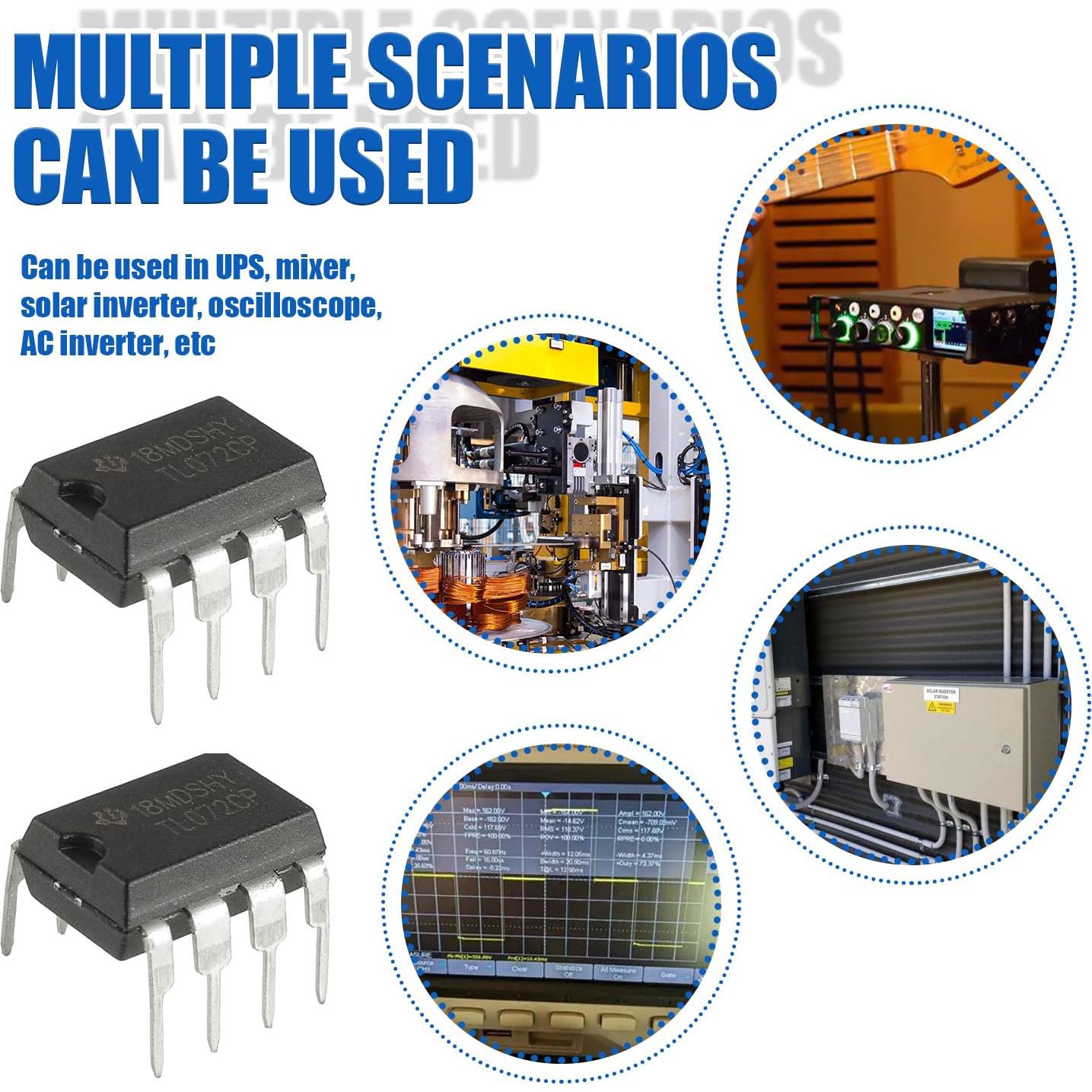 Amplificadores Operacionales BOJACK TL072 JFET Duales DIP8 - Paquete de 20