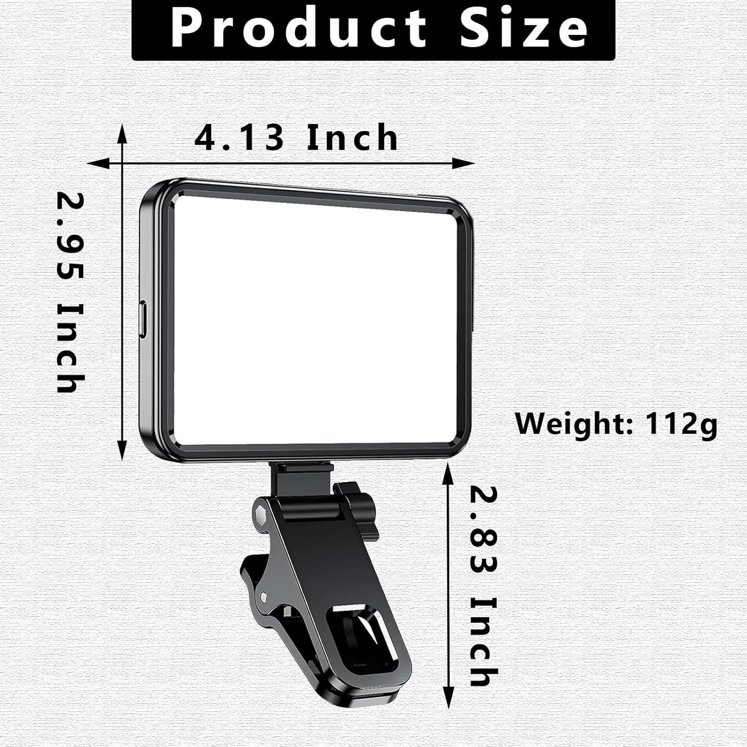 Luz de selfie LED recargable Datarm DT-02 negra 3 modos 10 niveles