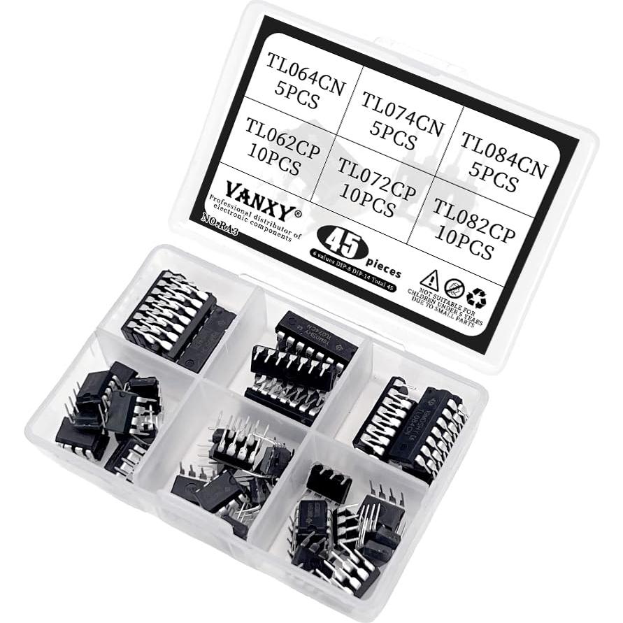 Kit 45pcs Amplificadores Operacionales VANXY TL064CN TL074CN