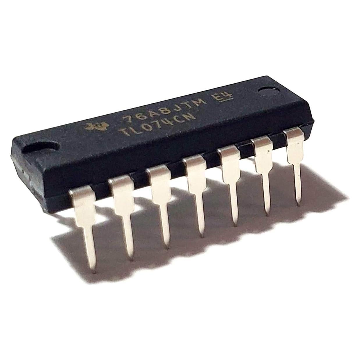 Amplificador Operacional Cuádruple TL074CN TI - Bajo Ruido, 10 Unidades