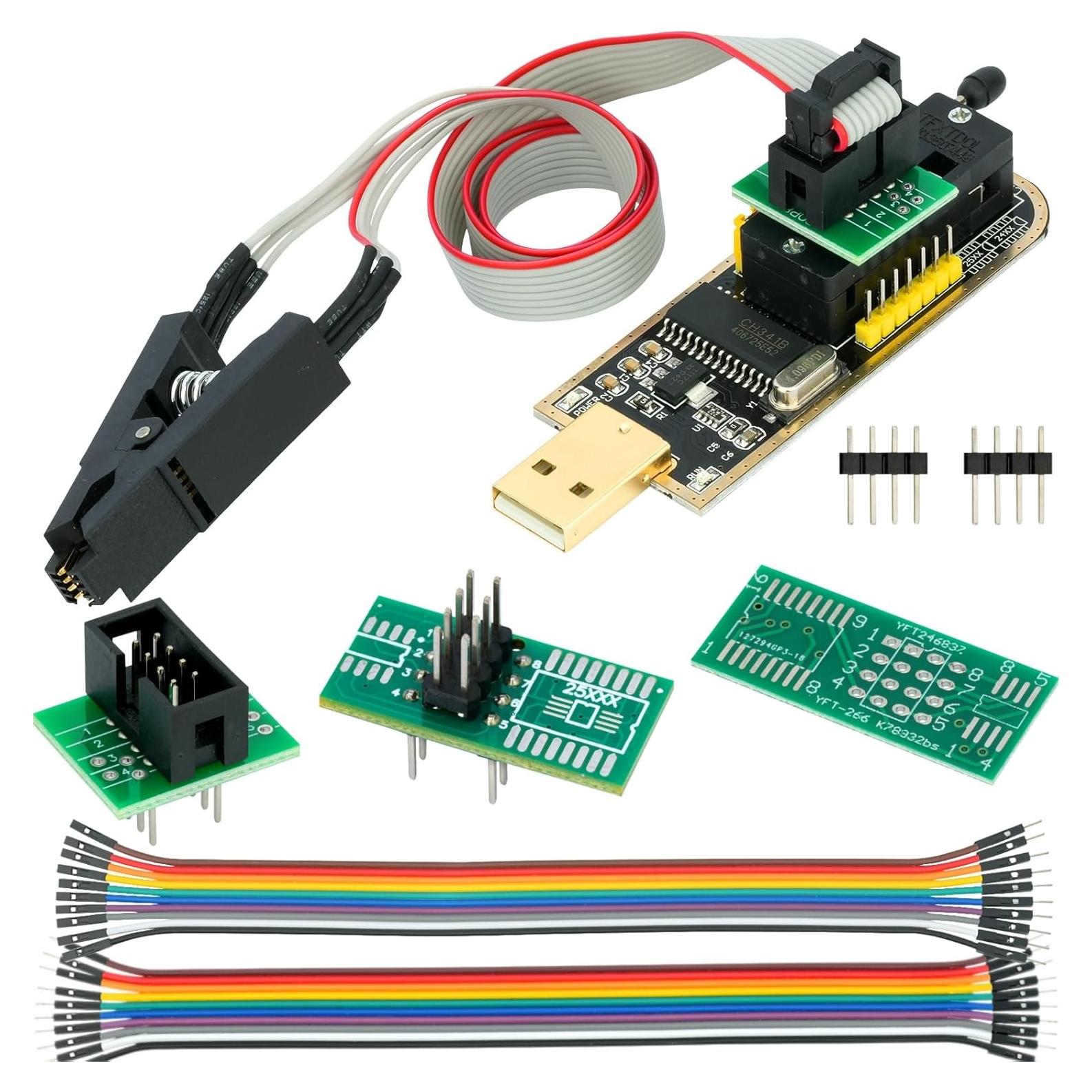 Programador de BIOS EEPROM CH341A WWZMDiB SPI I2C + Clip SOIC8