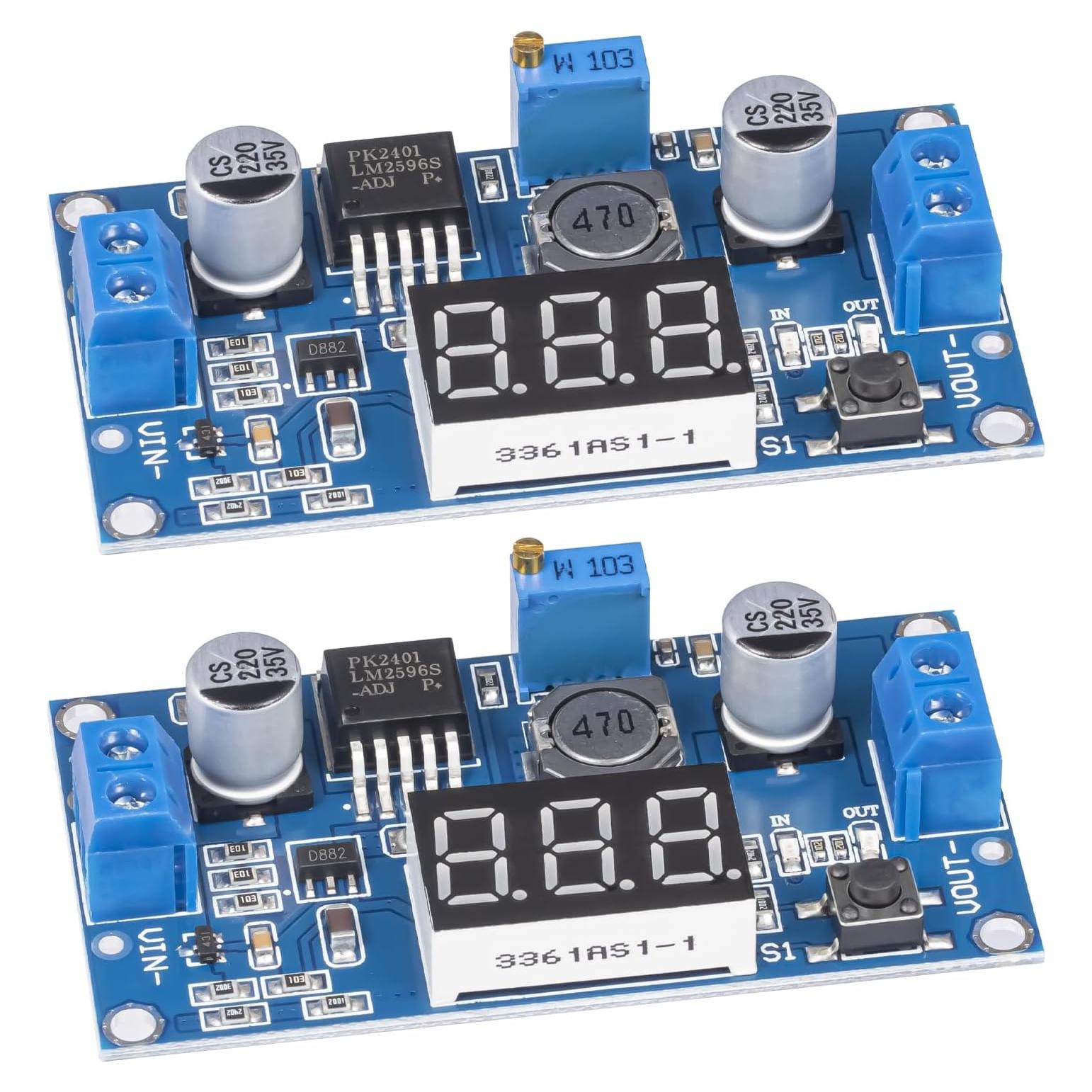 Convertidor Buck DC-DC JTAREA LM2596 Ajustable 4-40V a 1.25-37V 2A