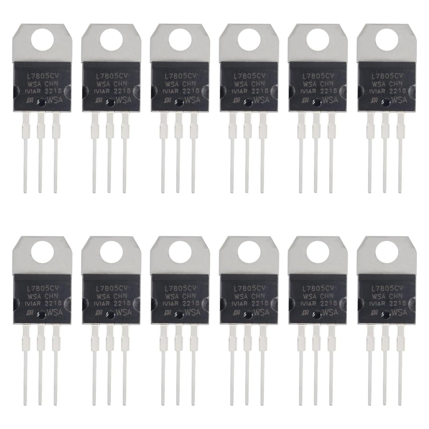 12 Reguladores de Voltaje L7805CV 5V 1.5A IC Positivo