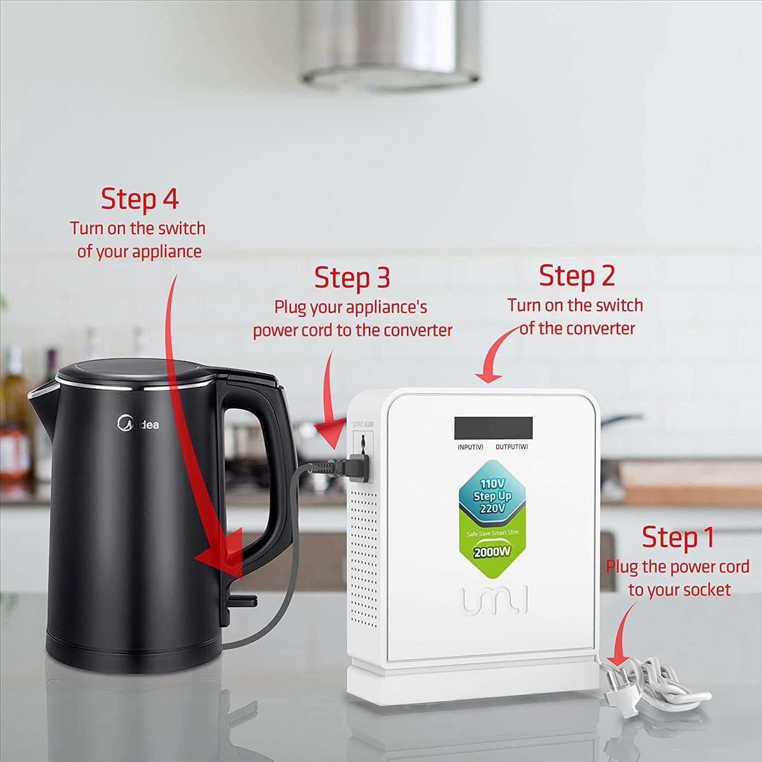 Convertidor de Voltaje UMI 2000W 110V a 220V - Transformador