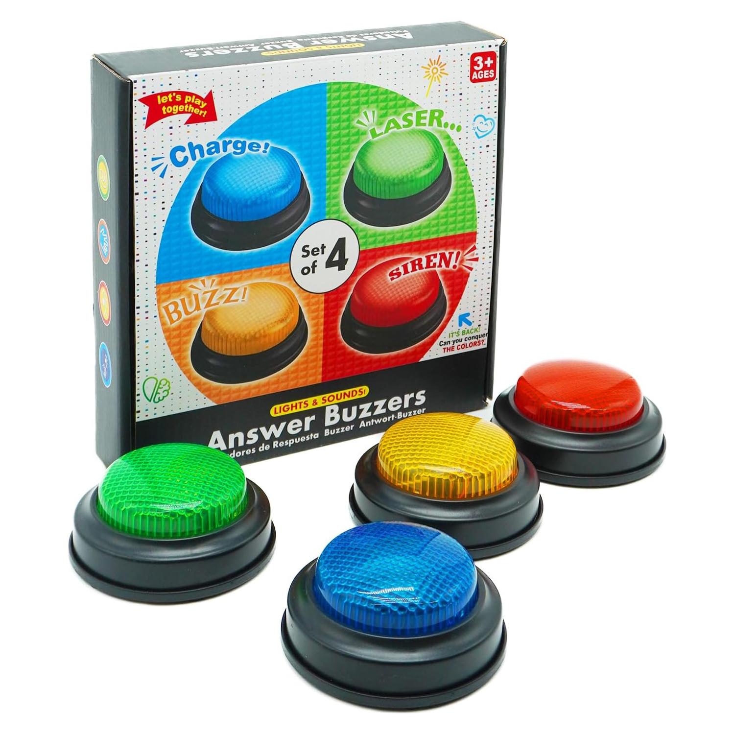 Juego de 4 Zumbadores de Respuesta Gelabur con Sonido y Luz