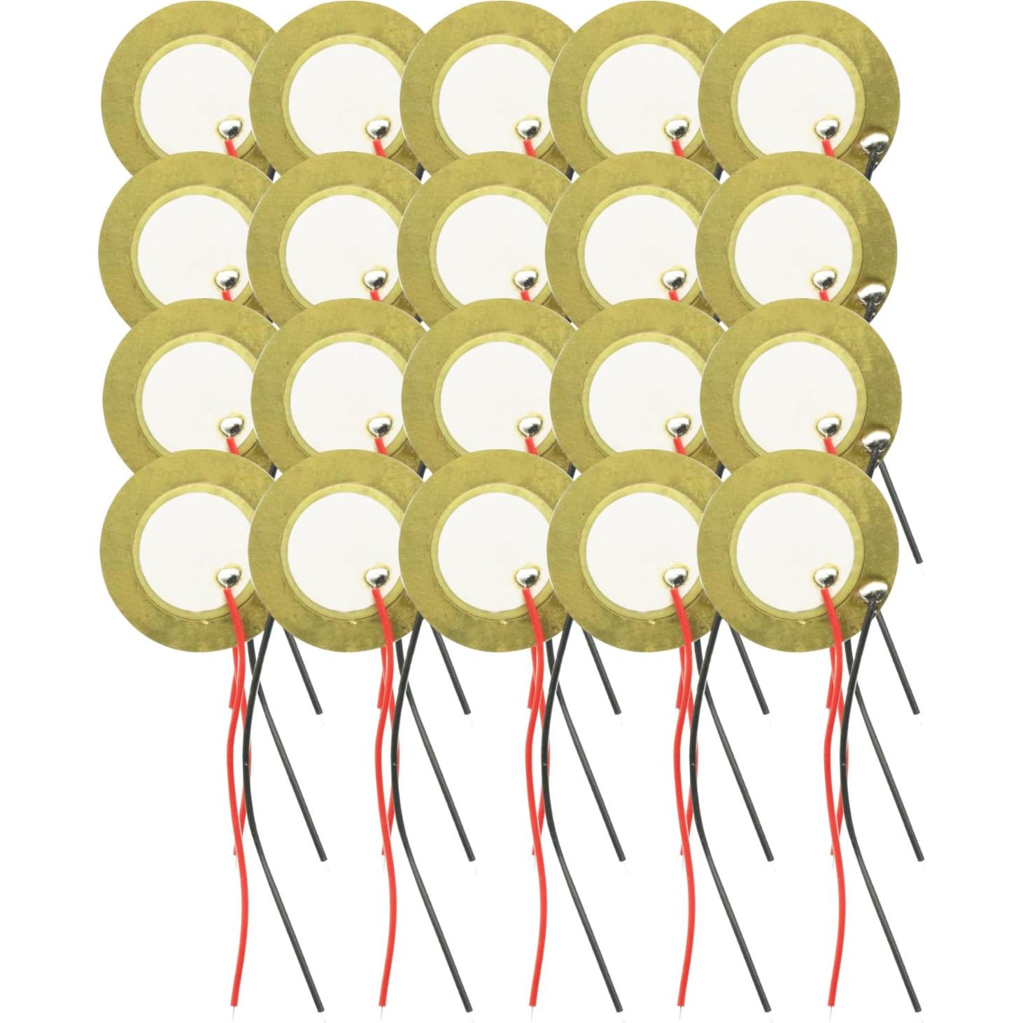 20 Piezas Sensor Piezoeléctrico 27mm GODIYMODULES con Cable