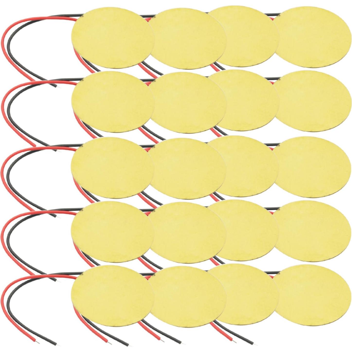 20 Piezas Sensor Piezoeléctrico 27mm GODIYMODULES con Cable