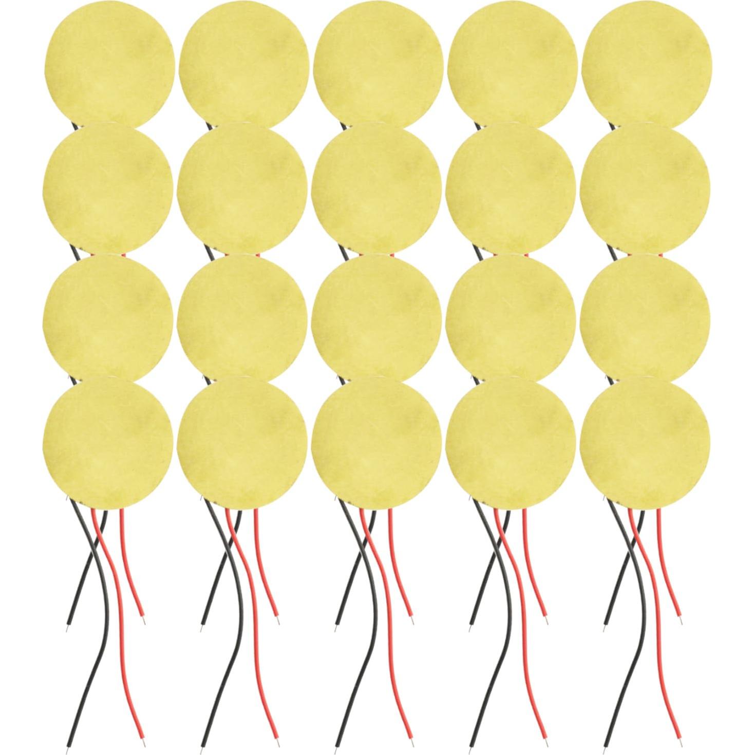 20 Piezas Sensor Piezoeléctrico 27mm GODIYMODULES con Cable