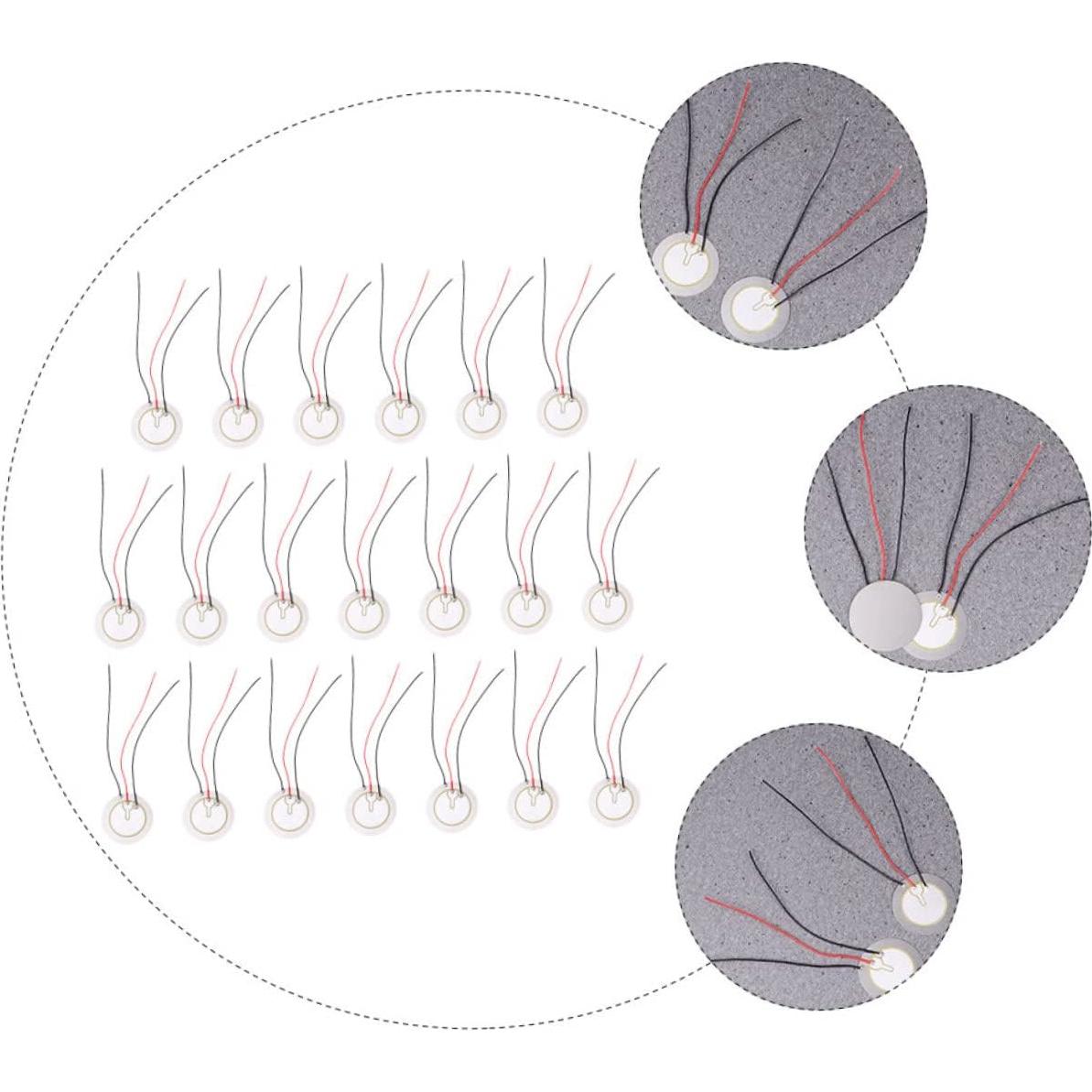 20 Discos Piezoeléctricos Acústicos 11x3.5cm para Electrónica