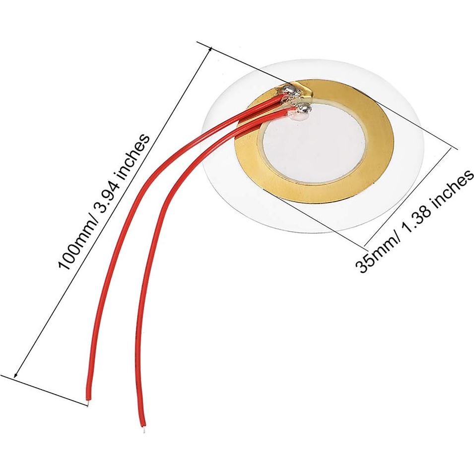 Discos Piezoeléctricos uxcell 35mm para Guitarra y Batería - 10 Pcs