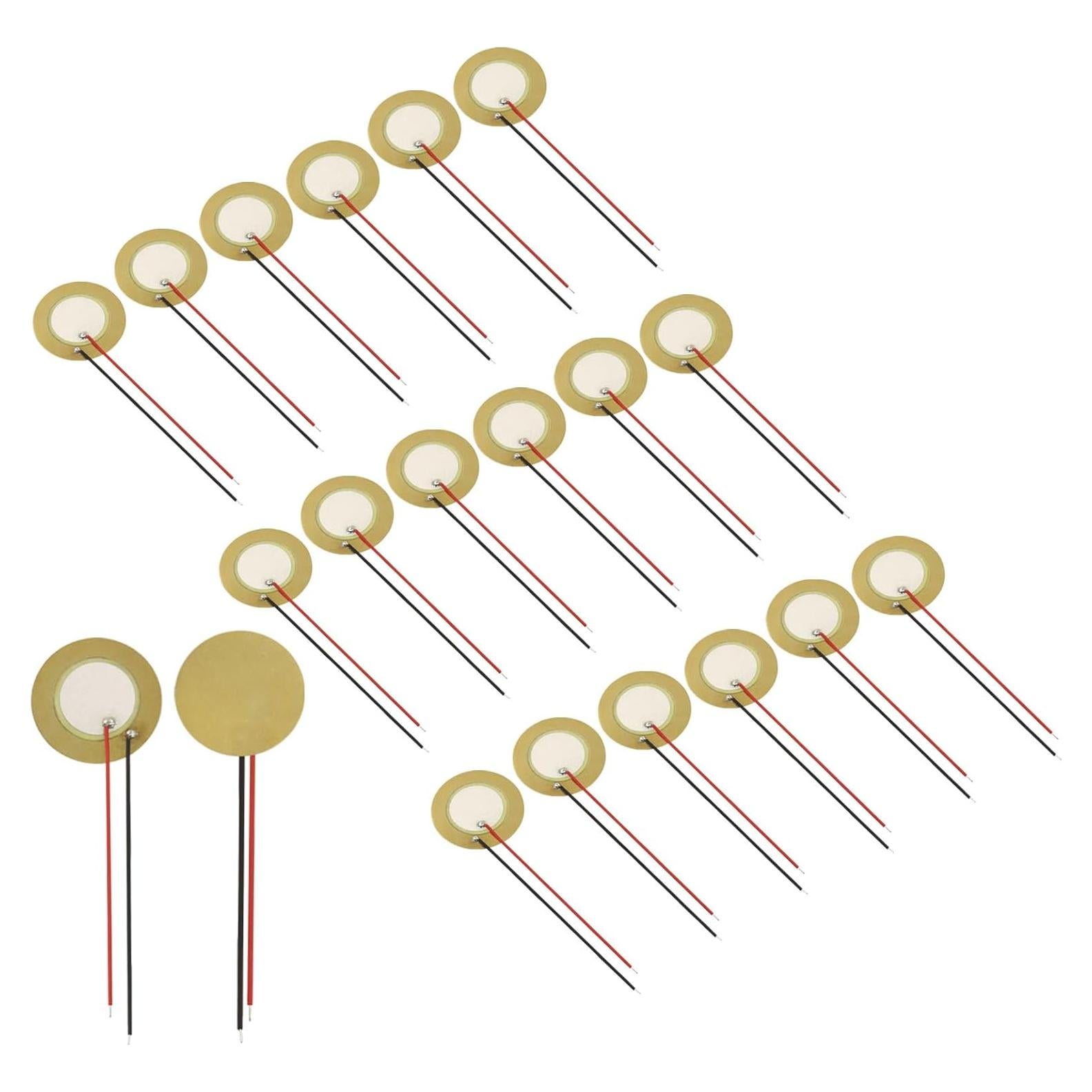 20 Discos Piezoeléctricos 27mm con Cables Piutouyar