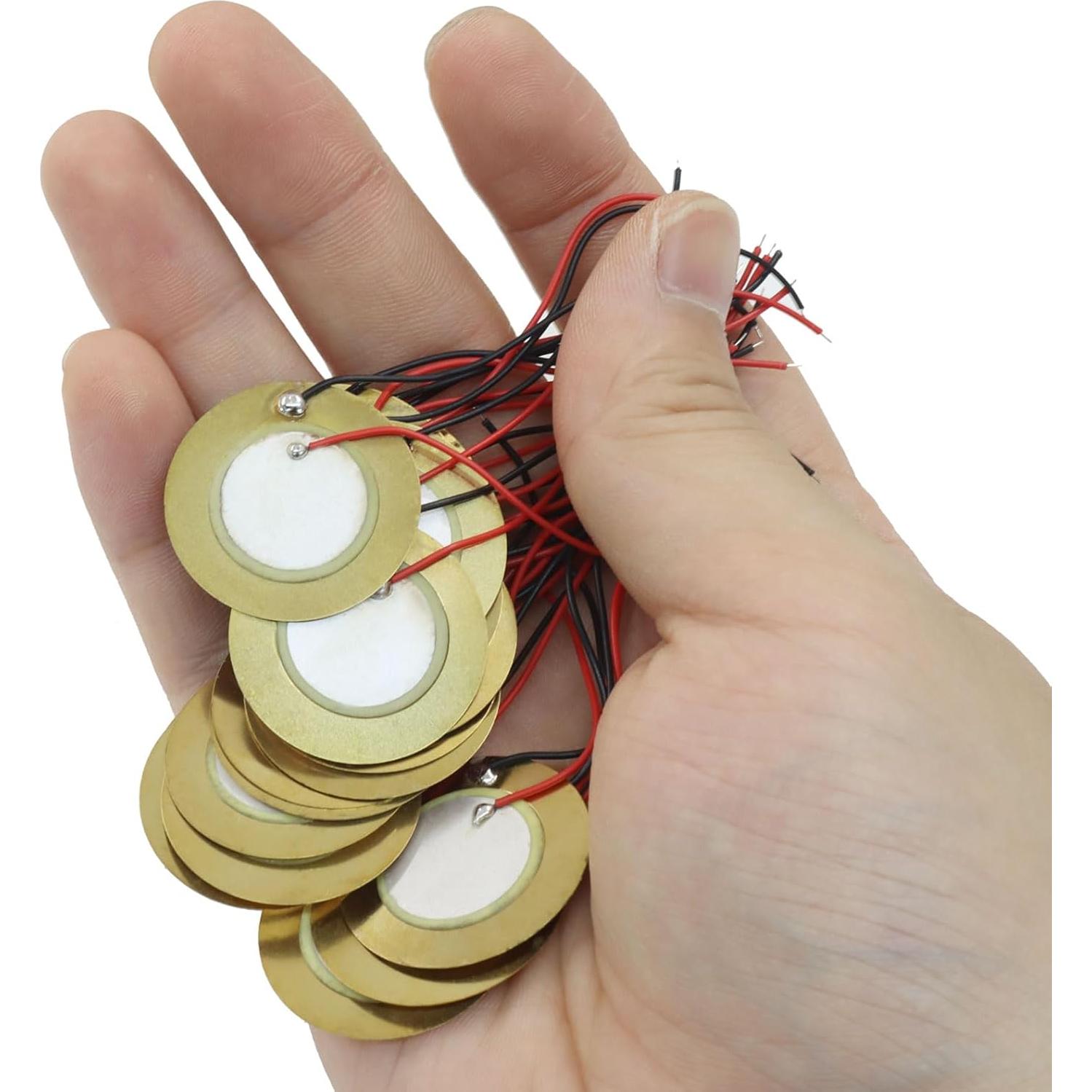 20 Discos Piezoeléctricos 27mm con Cables Piutouyar