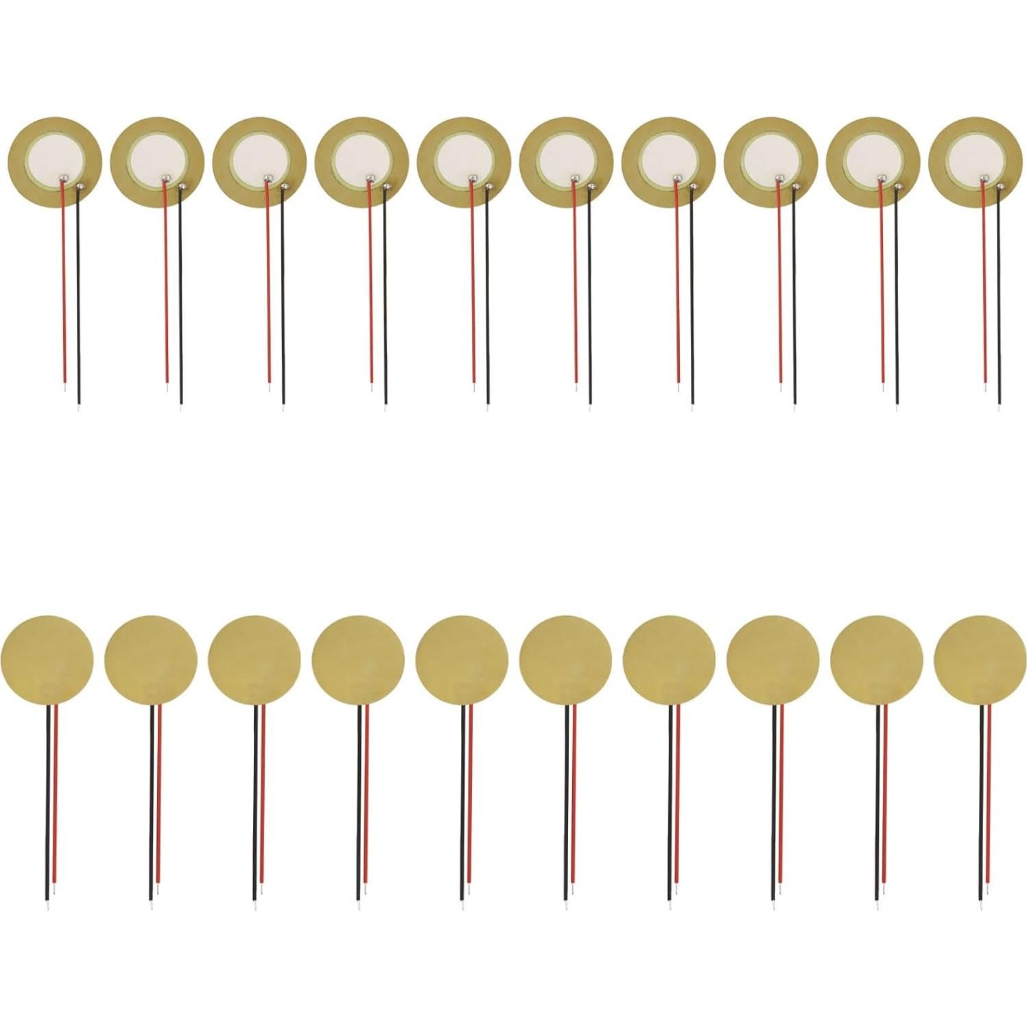 20 Discos Piezoeléctricos 27mm con Cables Piutouyar