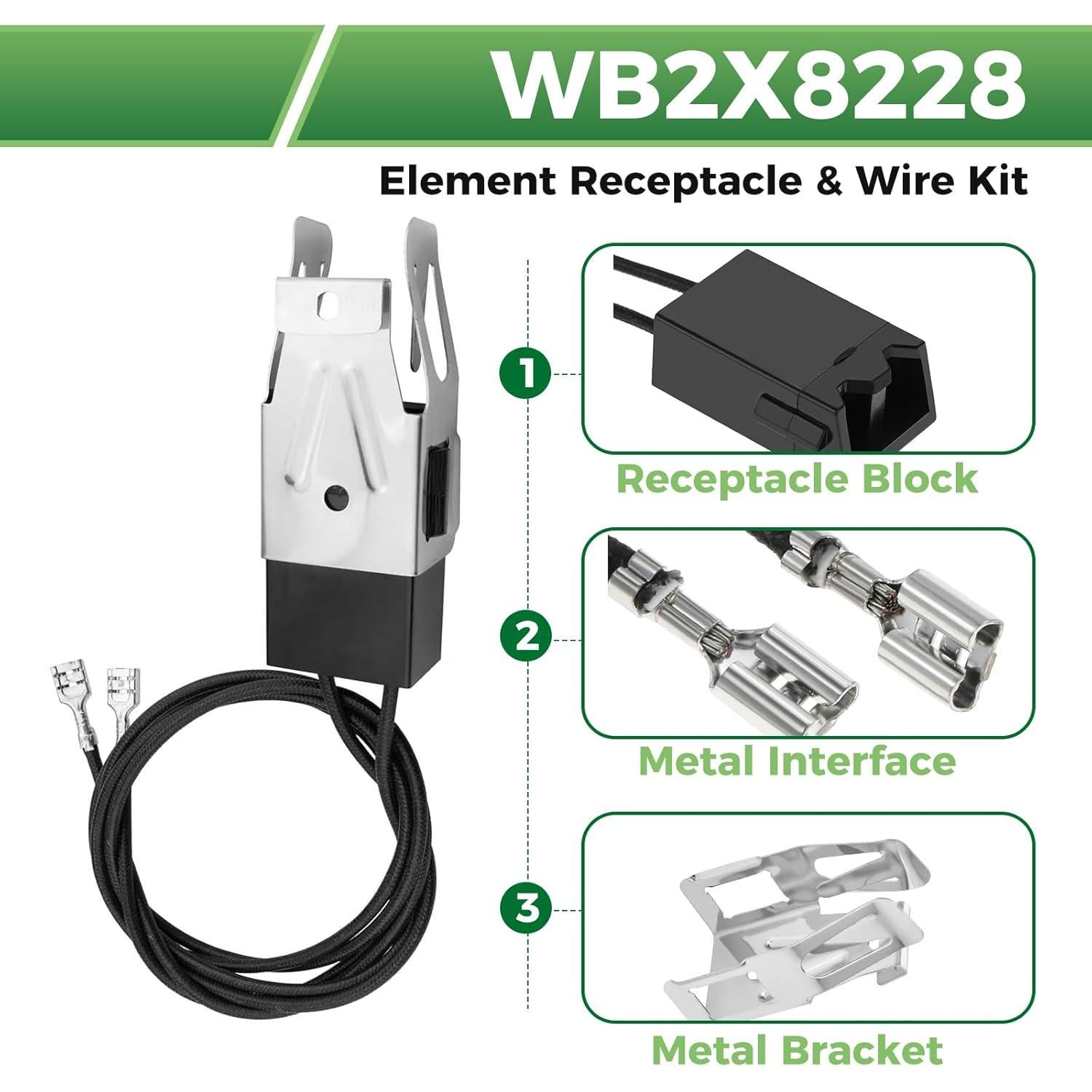 Receptáculo de Elemento y Kit de Cableado WB2X8228 - 2 Paquetes MOOTVGOO