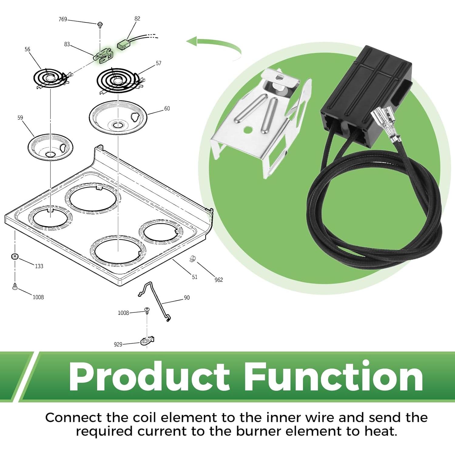 Receptáculo de Elemento y Kit de Cableado WB2X8228 - 2 Paquetes MOOTVGOO