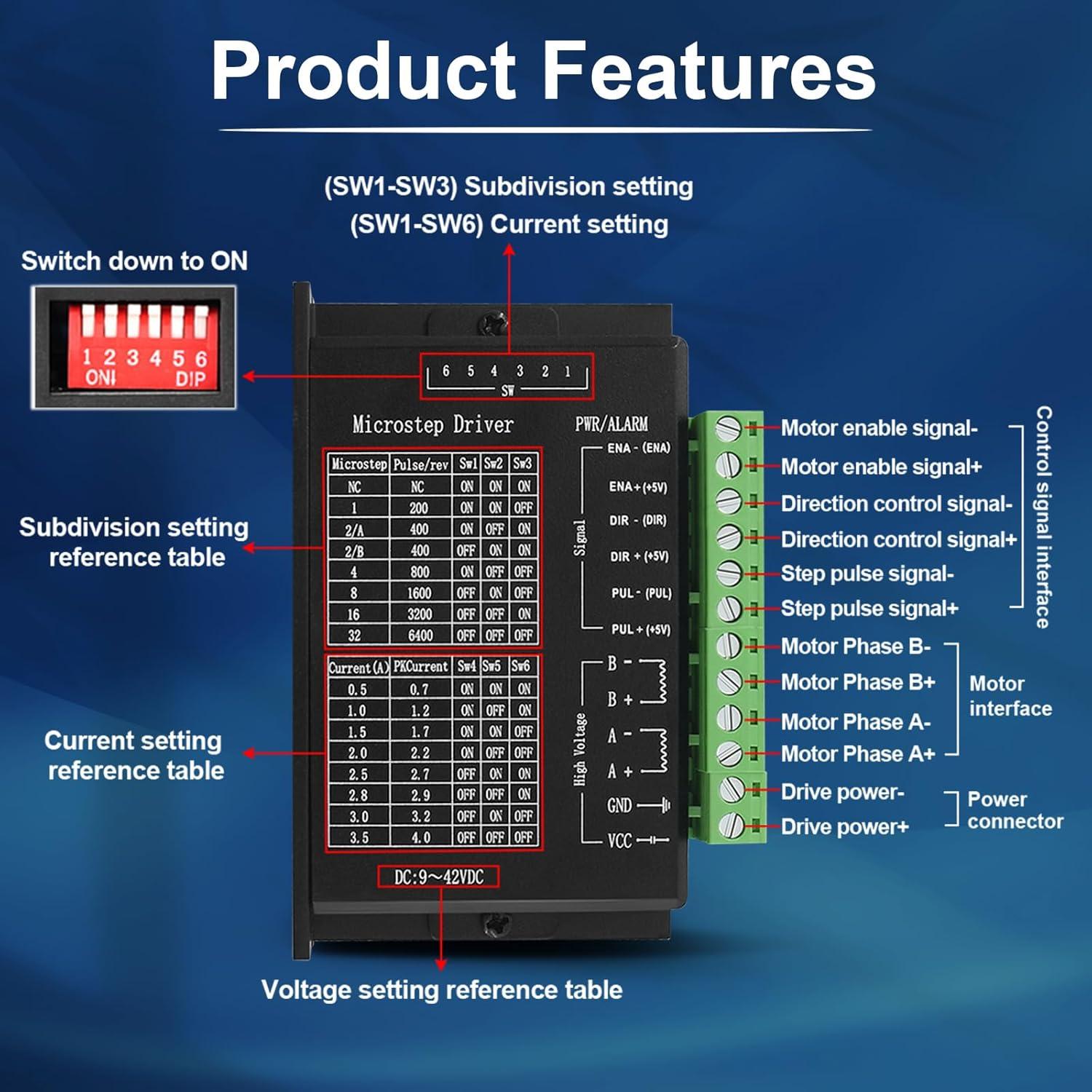 Controlador de Motor Paso a Paso TB6600 EBYSAICO 4A 9-42V