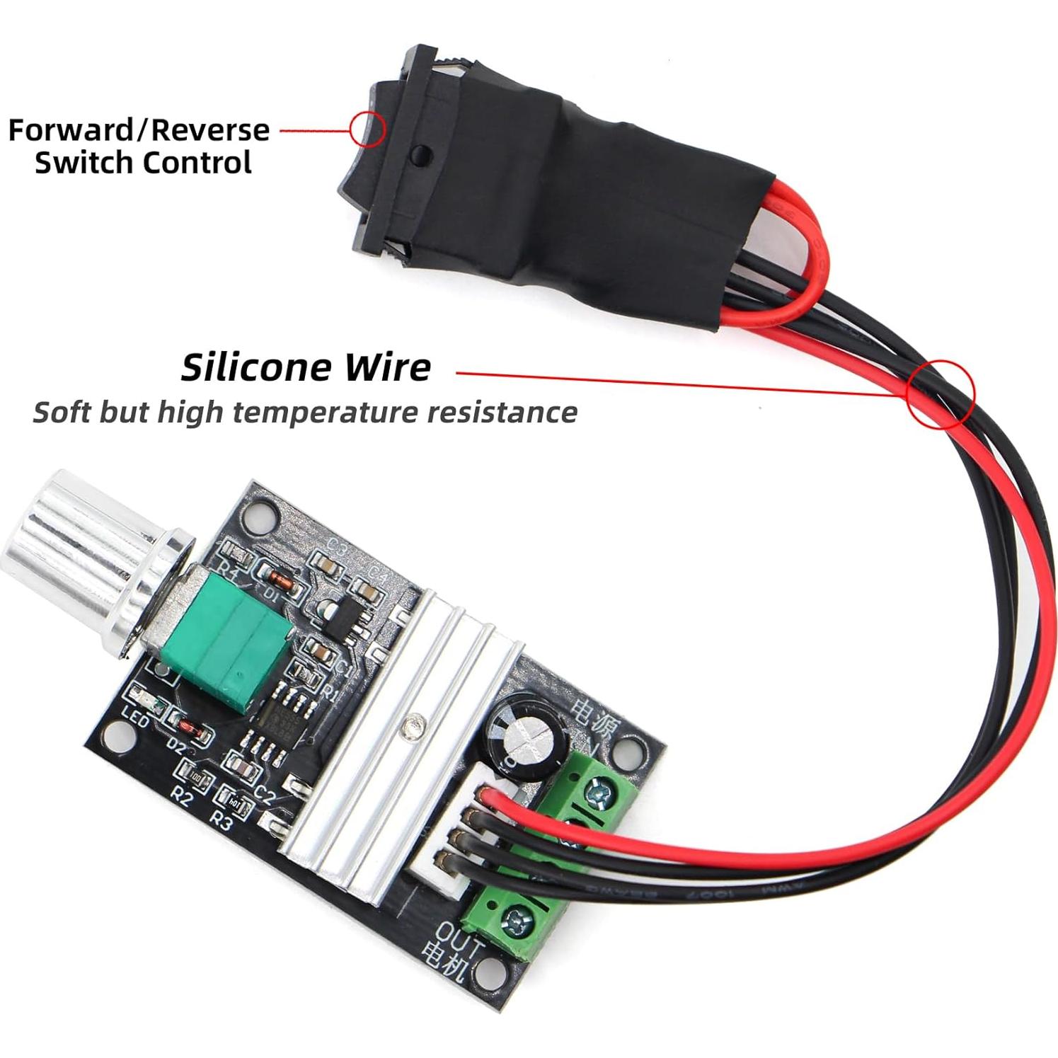 Controlador de Velocidad Motor DC PWM RioRand 6-28V 3A 80W