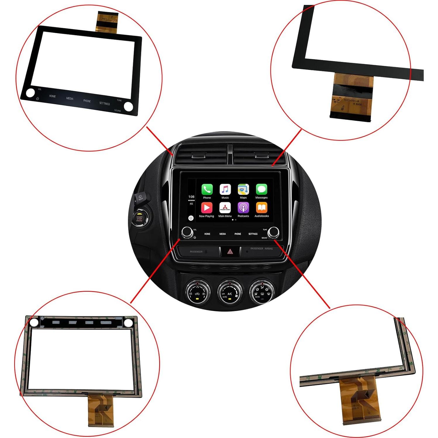 Digitalizador de Pantalla Táctil 8" RCOP para Mitsubishi