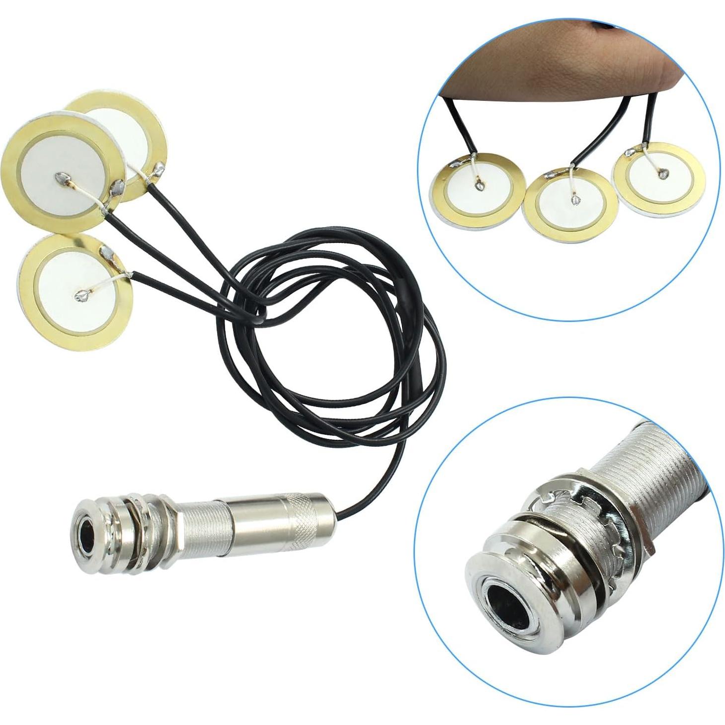Transductor Piezoeléctrico Piutouyar 3 en 1 para Guitarra y Violín