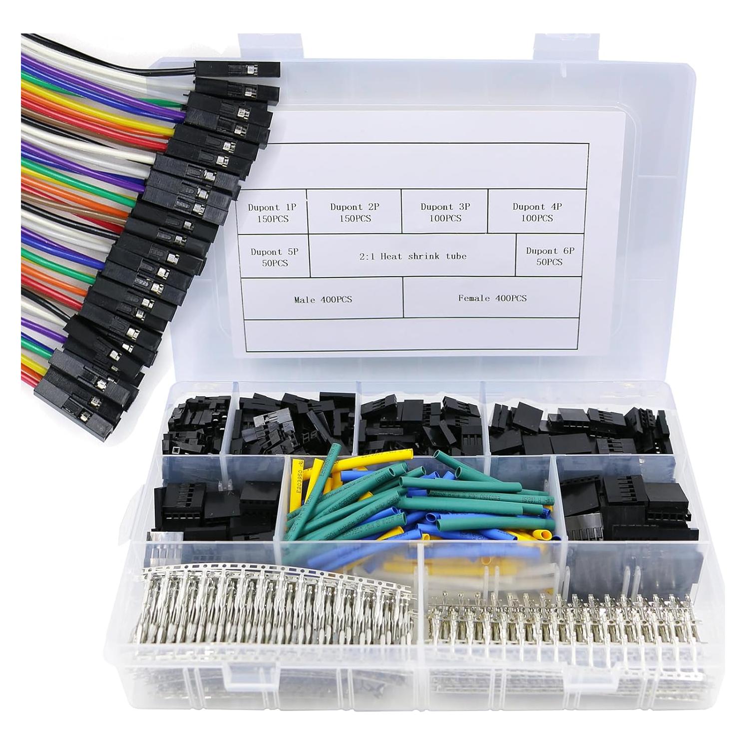 Kit de Conectores Jumper Dupont 2.54mm MINGTONGHUI 1400 pcs