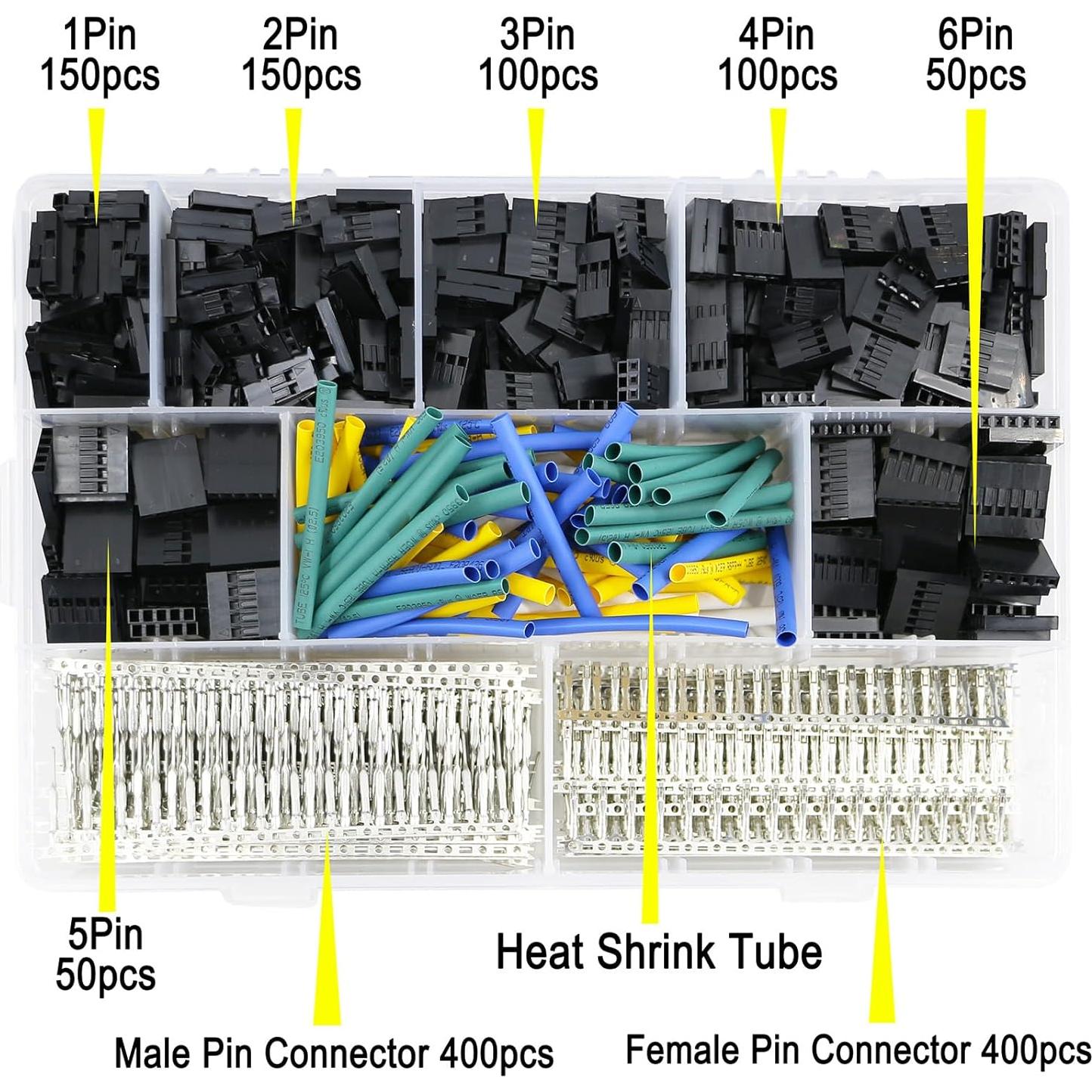 Kit de Conectores Jumper Dupont 2.54mm MINGTONGHUI 1400 pcs