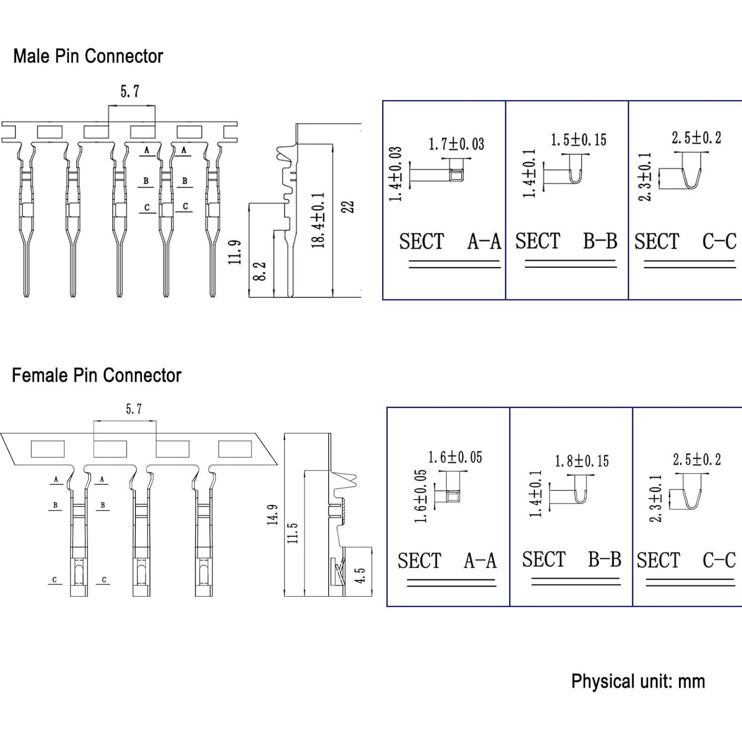 Kit de Conectores Jumper Dupont 2.54mm MINGTONGHUI 1400 pcs