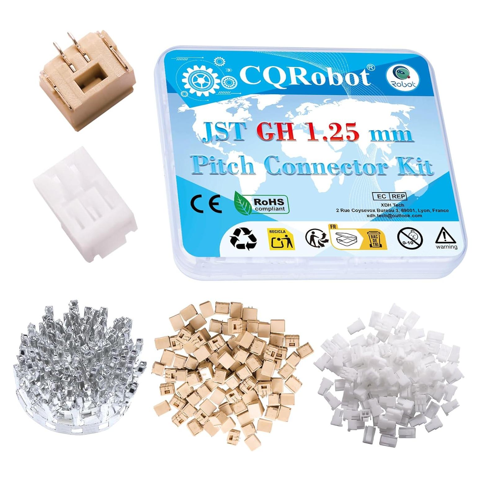 Kit de Conectores JST GH 1.25mm 2-Pin CQRobot - 100 Juegos