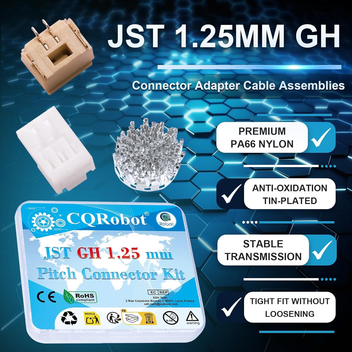 Kit de Conectores JST GH 1.25mm 2-Pin CQRobot - 100 Juegos