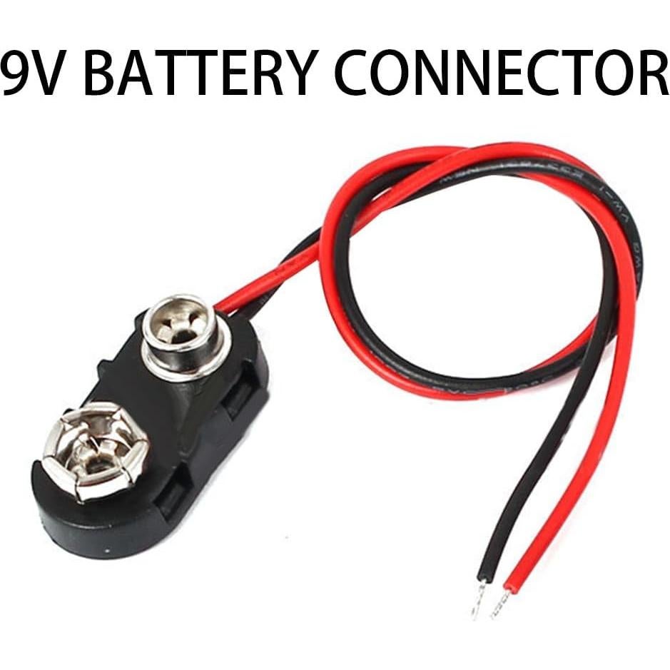 Conector de Clip de Batería 9V Cauaoa con Cables 150mm