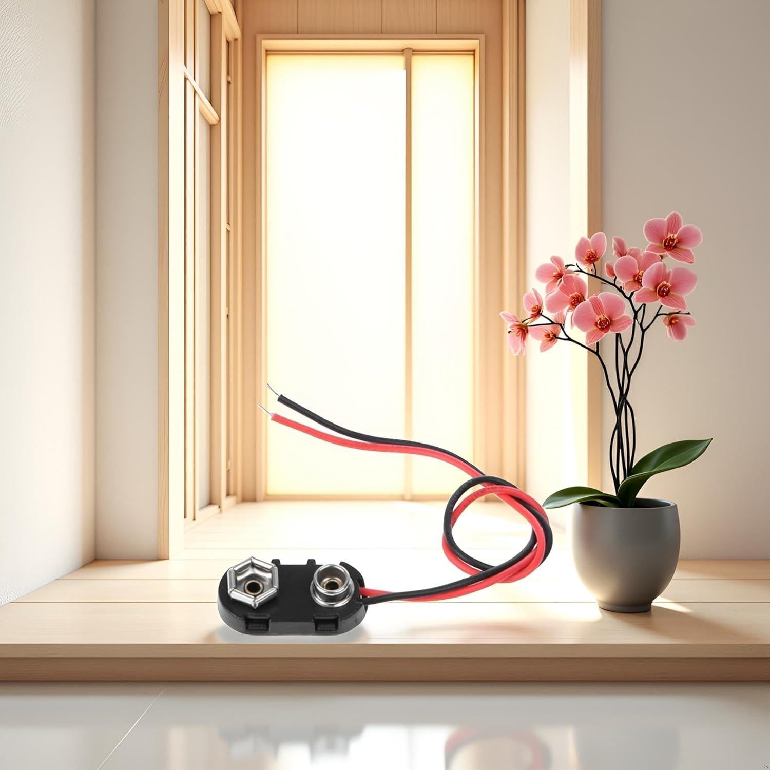 Conector de Clip de Batería 9V Cauaoa con Cables 150mm