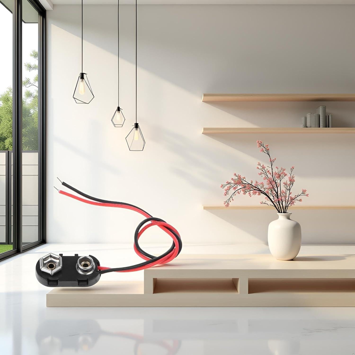 Conector de Clip de Batería 9V Cauaoa con Cables 150mm