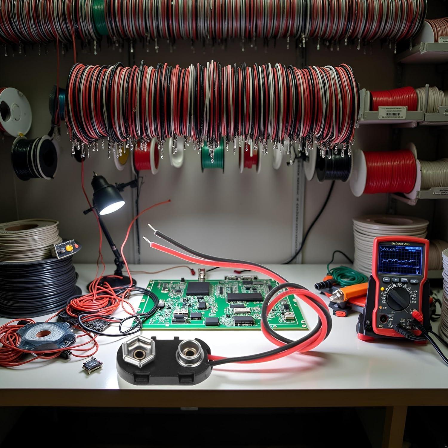 Conector de Clip de Batería 9V Cauaoa con Cables 150mm