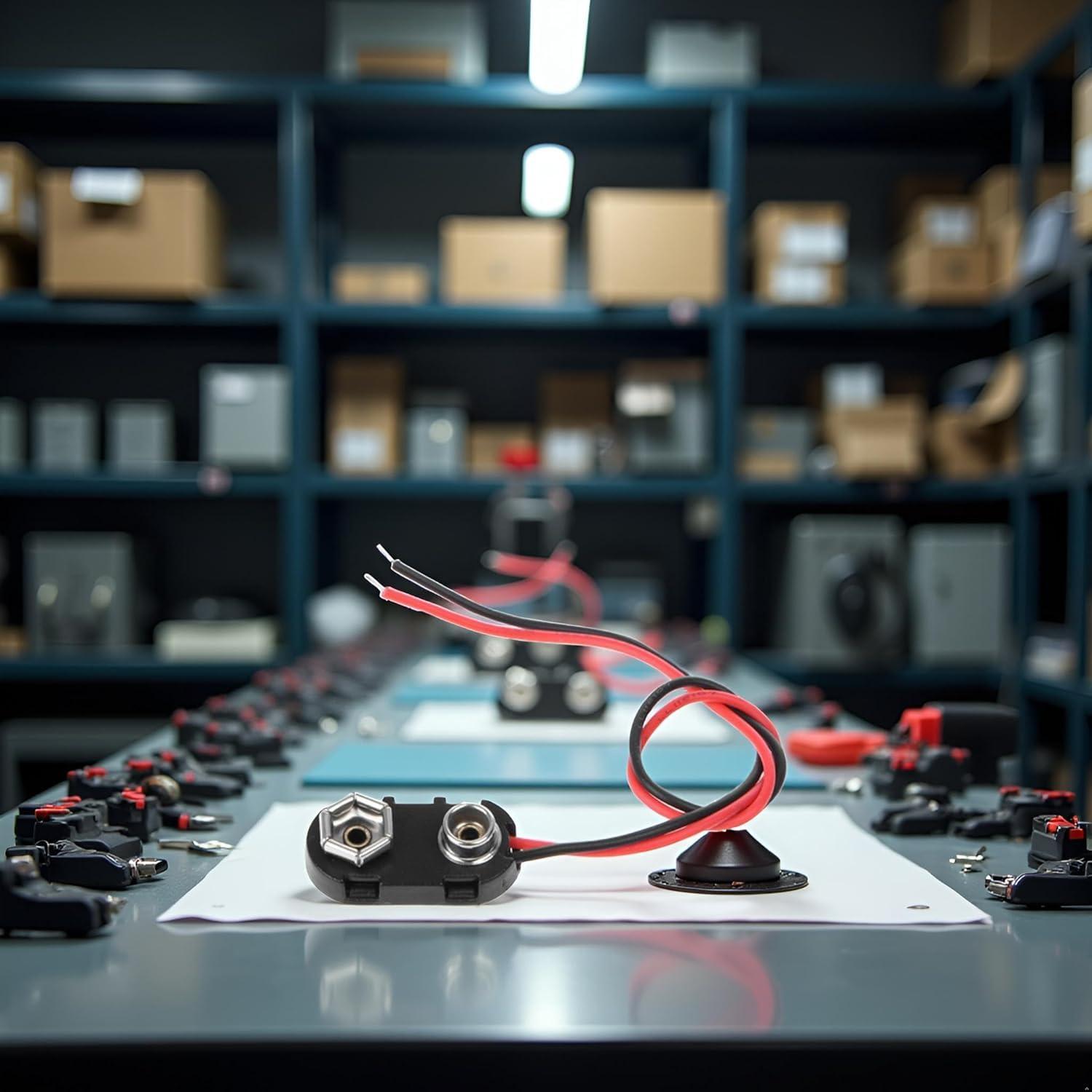 Conector de Clip de Batería 9V Cauaoa con Cables 150mm