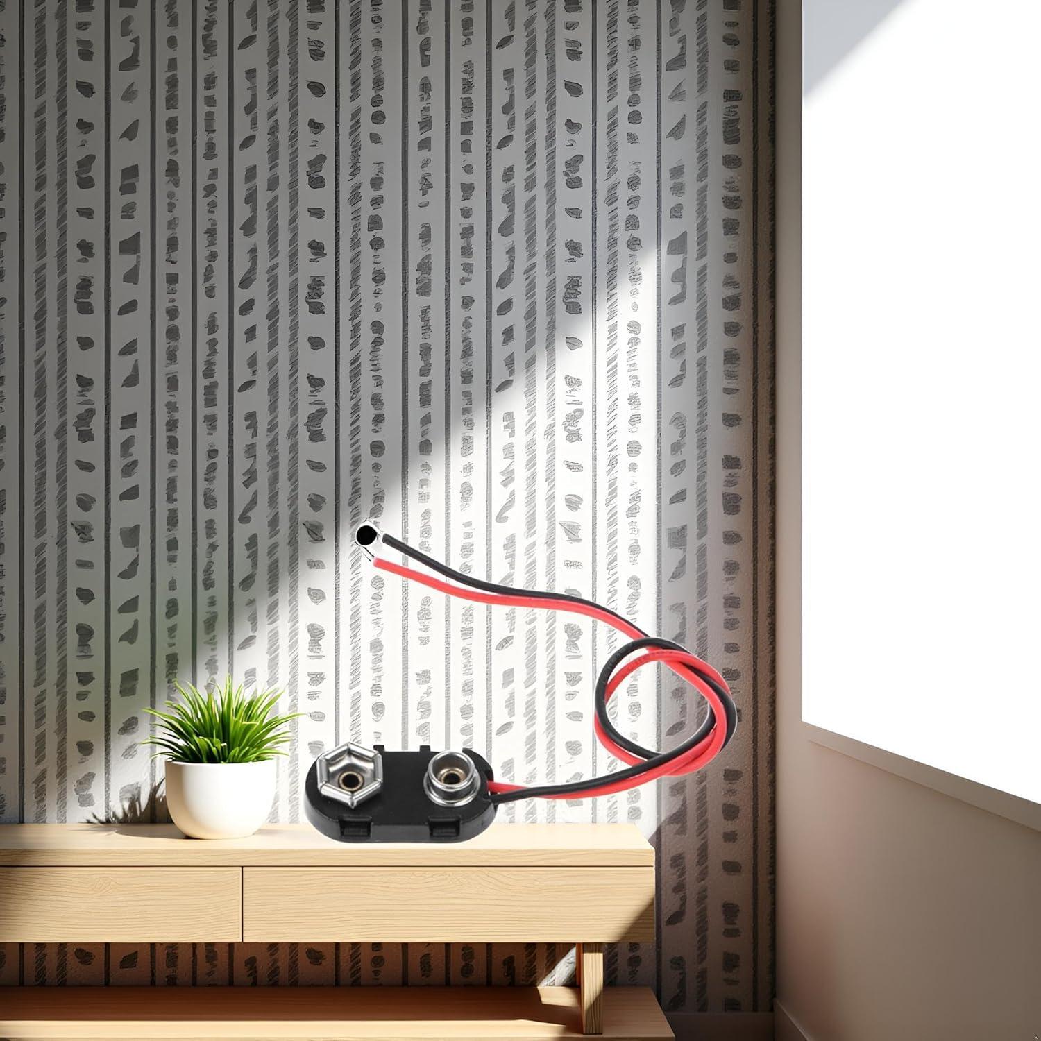 Conector de Clip de Batería 9V Cauaoa con Cables 150mm