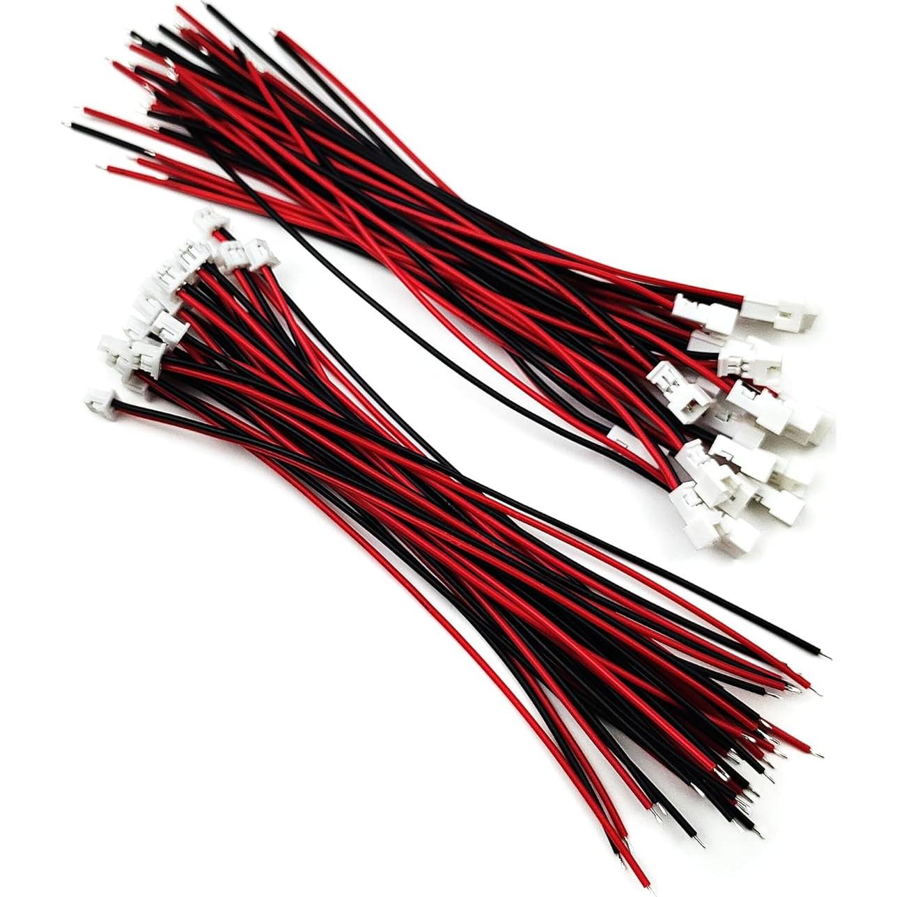 20 Pares Conectores Micro JST 1.25mm Macho y Hembra 10cm