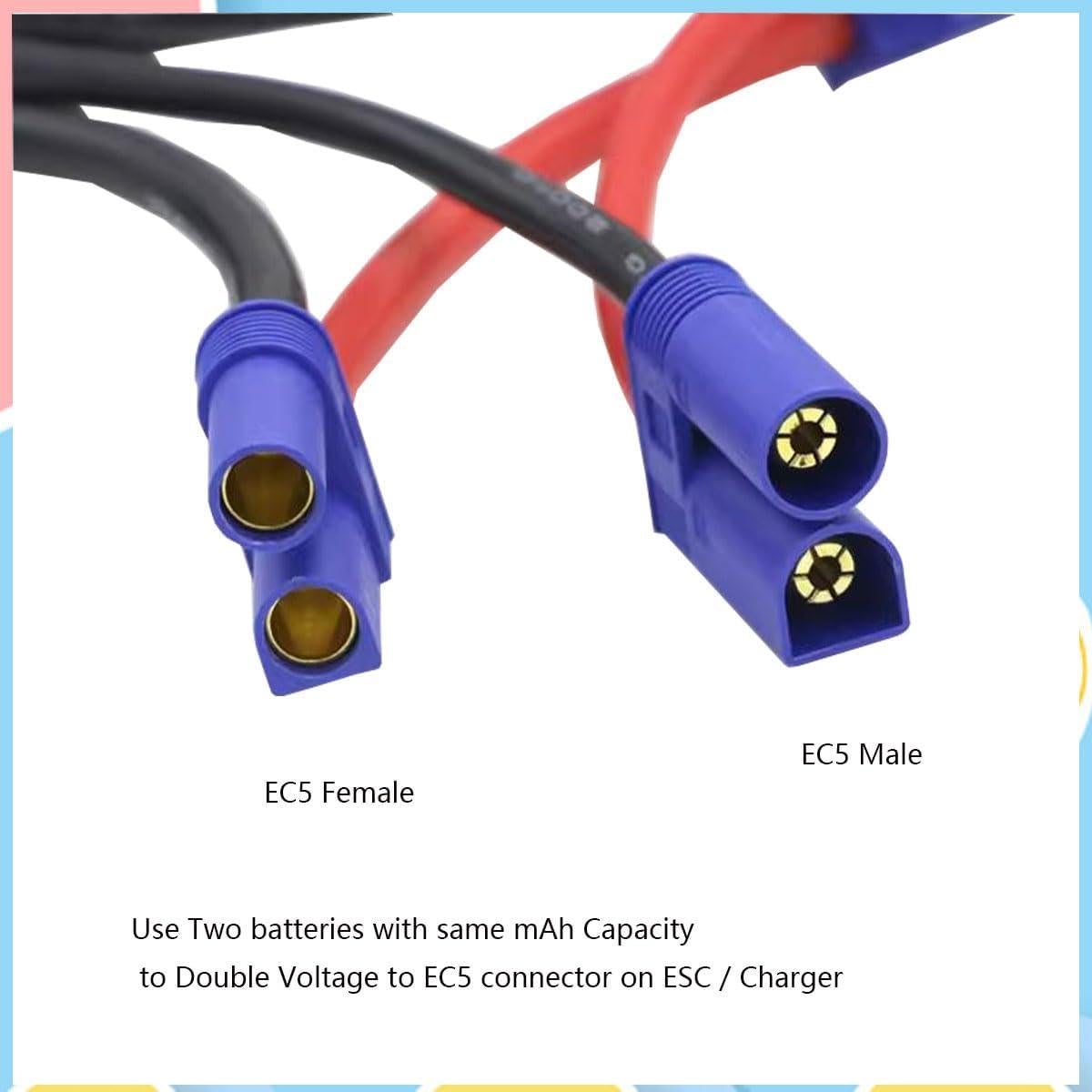 Conector de serie EC5 JINOARC 10cm 10AWG 2 Macho 1 Hembra