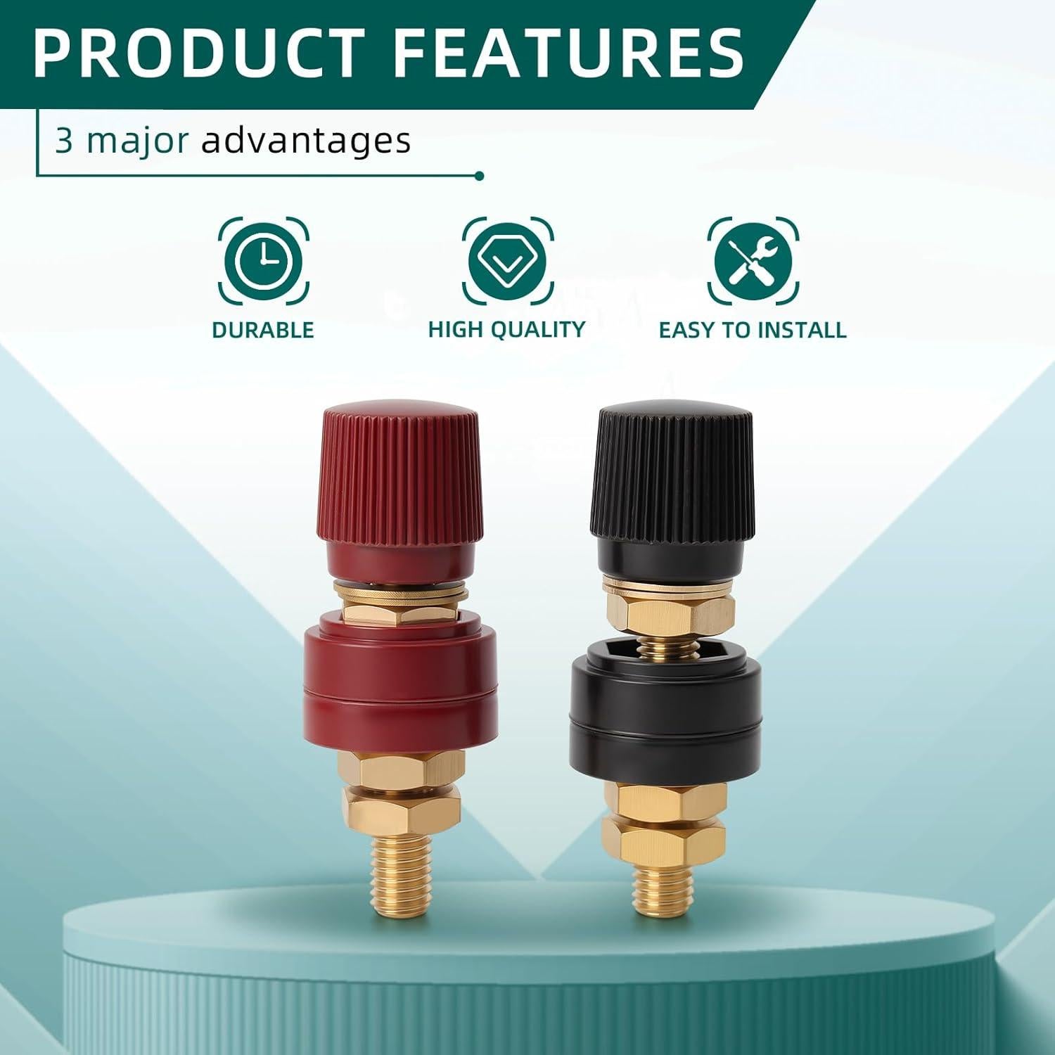 Conectores de Terminal de Batería AUTOKAY 5/16" Latón 2 Piezas