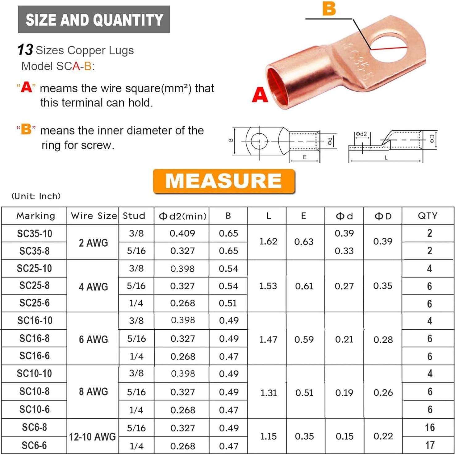 Kit de Terminales de Cobre TKDMR 195 Pcs con Termocontracción