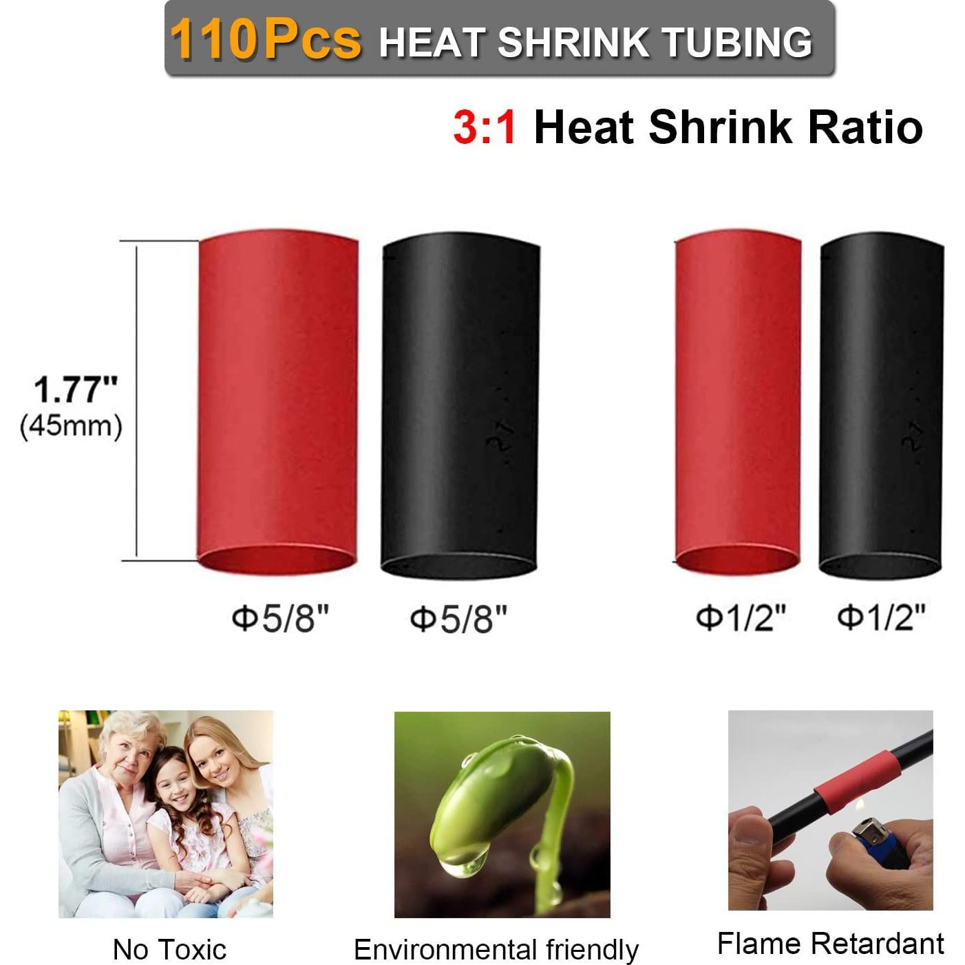 Kit de Terminales de Cobre TKDMR 195 Pcs con Termocontracción