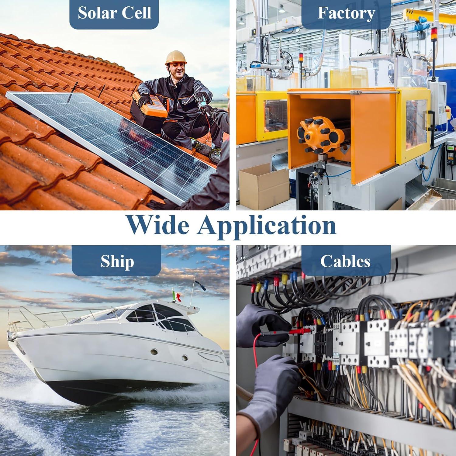 Kit de Conectores de Cable de Cobre PEASUG 130 Pcs con Tubos