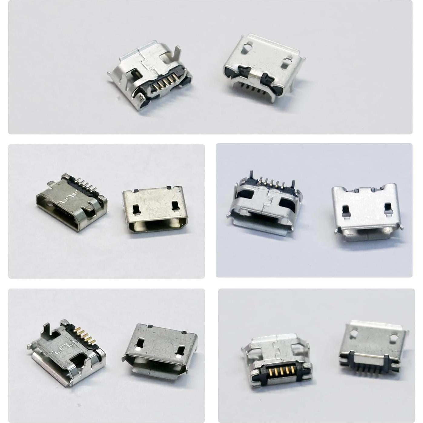 Juego de 50 Conectores Micro USB Femenino XUGERIP - 10 Tipos