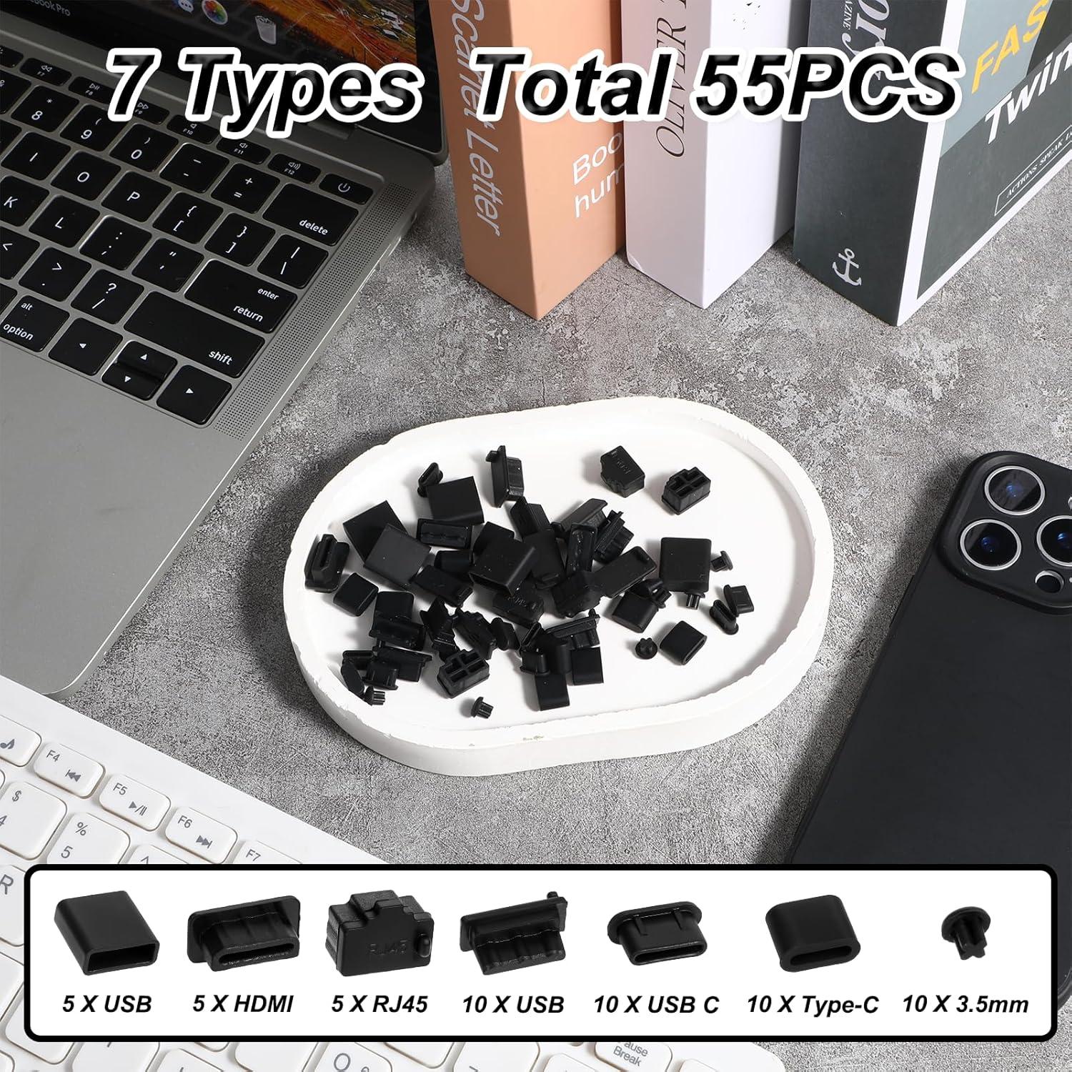 55 Tapas de Puerto USB Silicona Antipolvo SynHHergyx