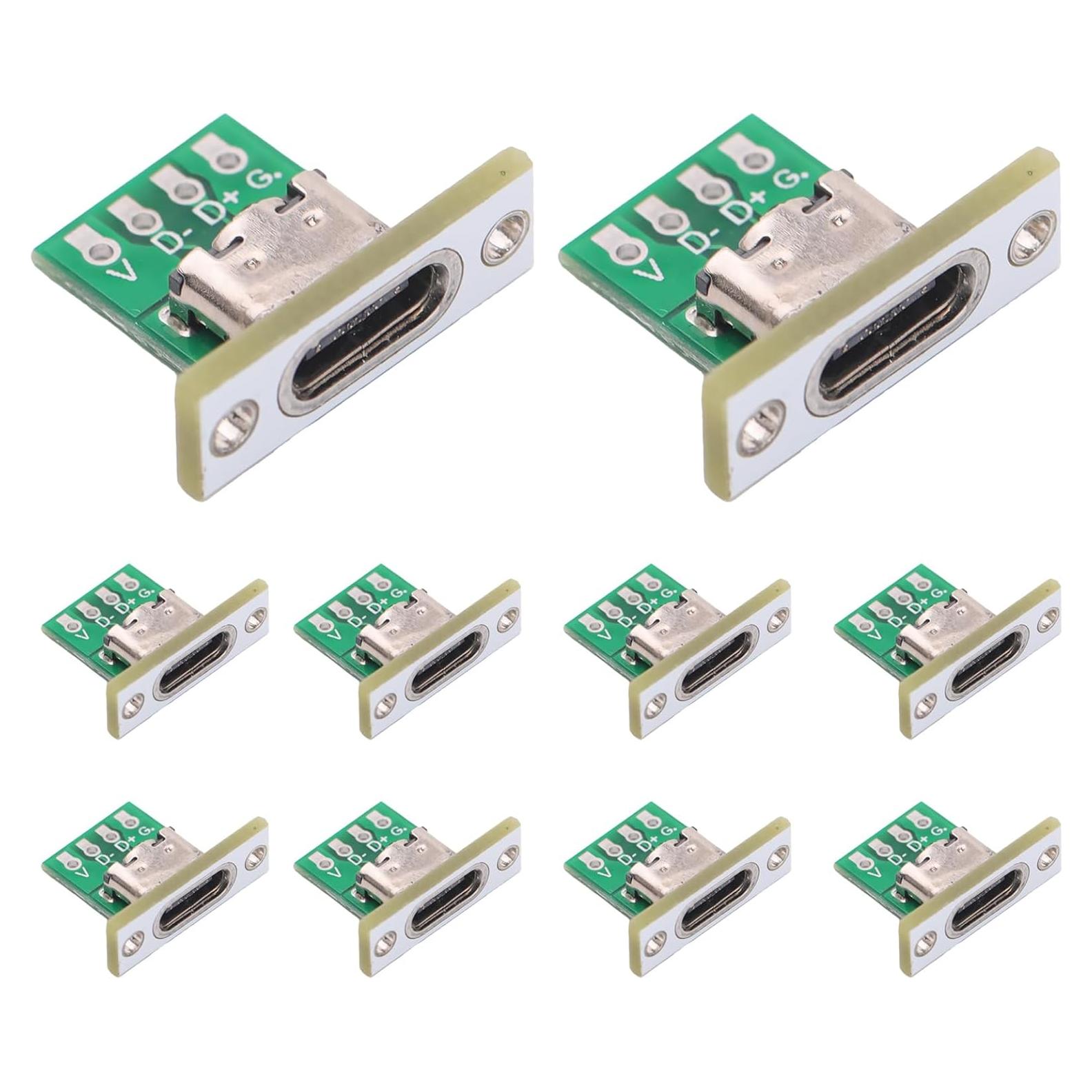 10 Conectores Femeninos Tipo C Teansic con Montaje en Panel